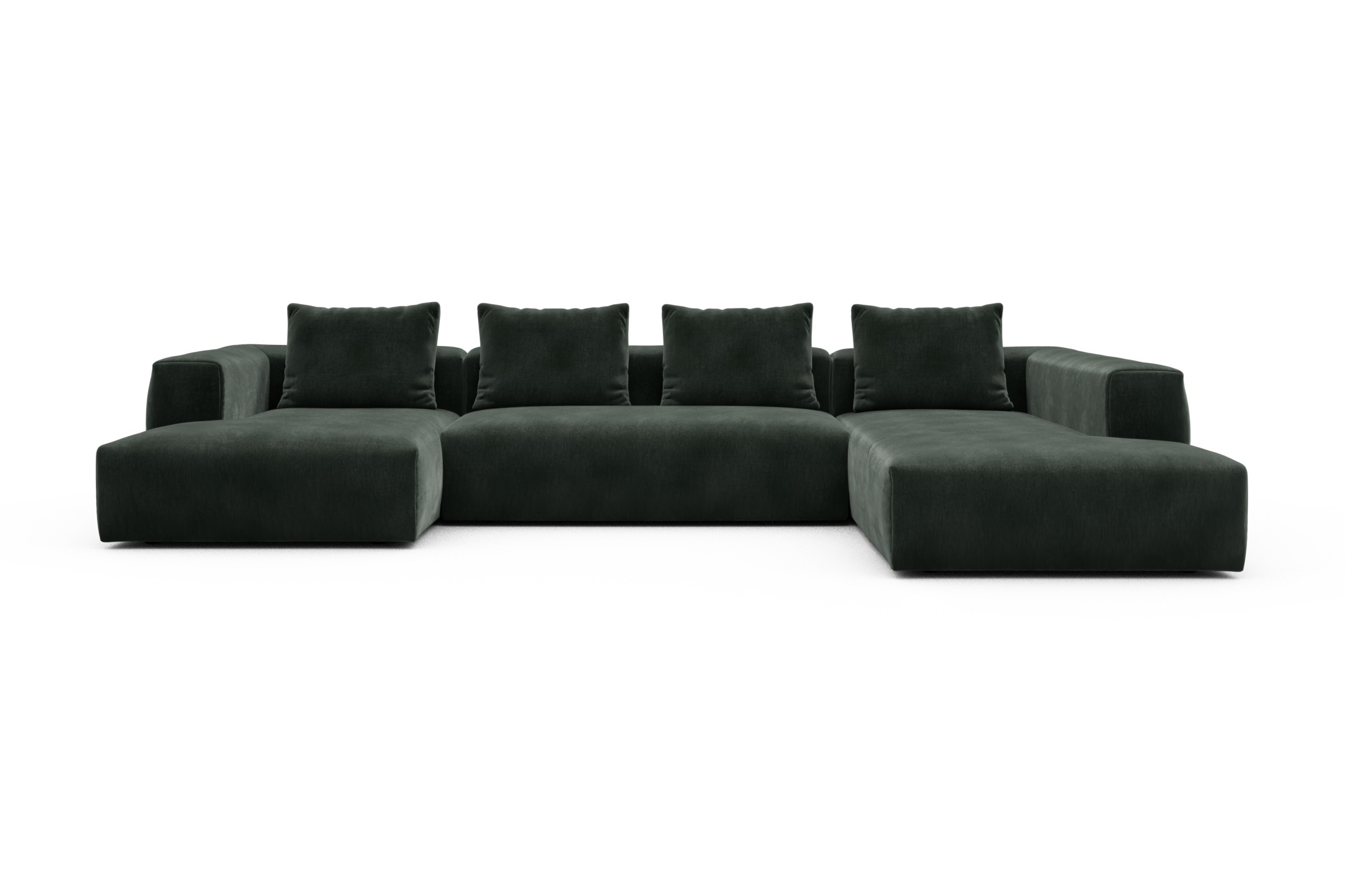 Skandi Home Wohnlandschaft Fred Relax-Ecke rechts mit 2-Sitzer und Chaiselongue links Smooth-Laurel-Green moebelfaktor