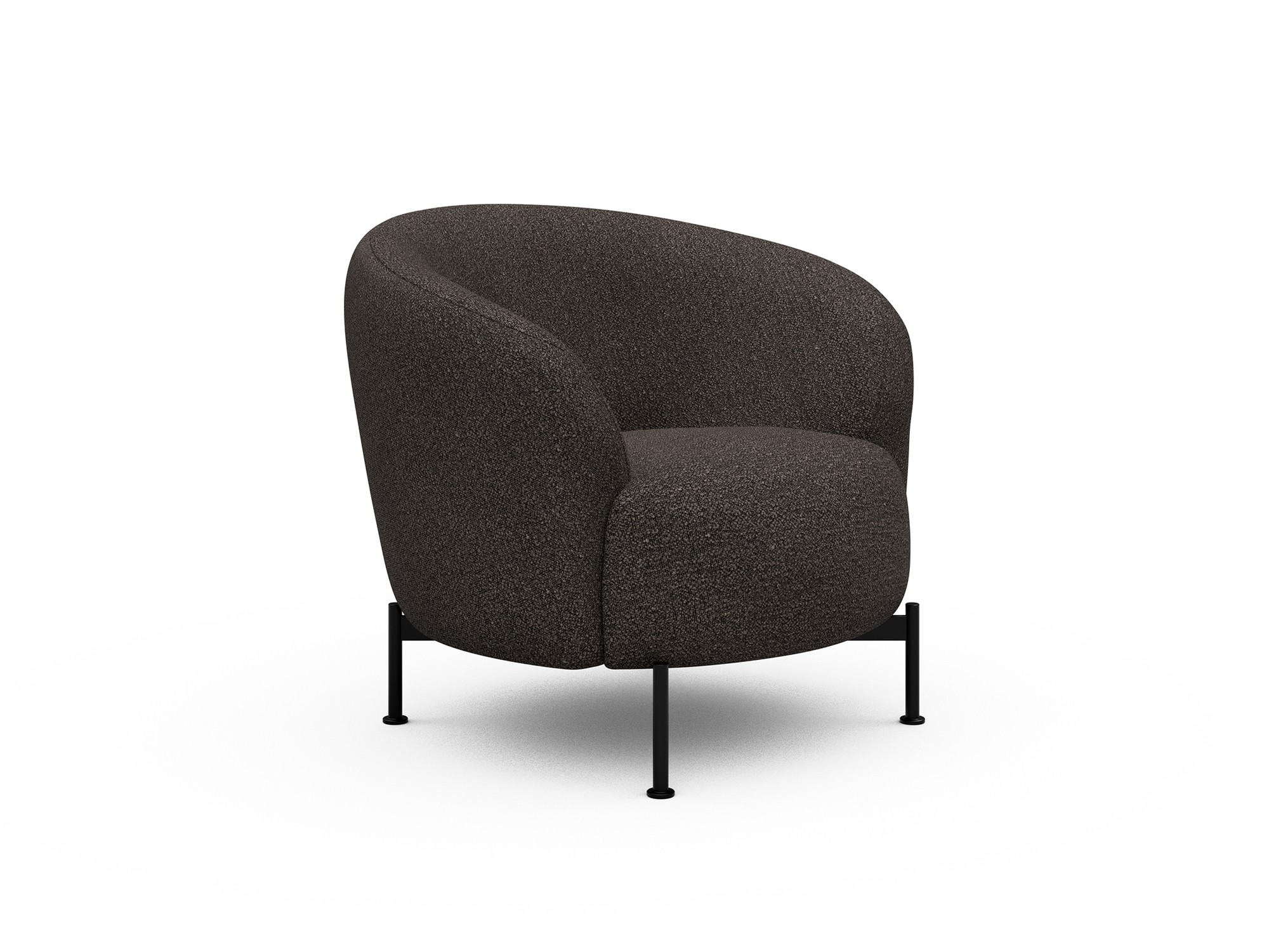 Sessel Ronda X-Metallgestell Schwarz Boucle Skandi 530-Taupe