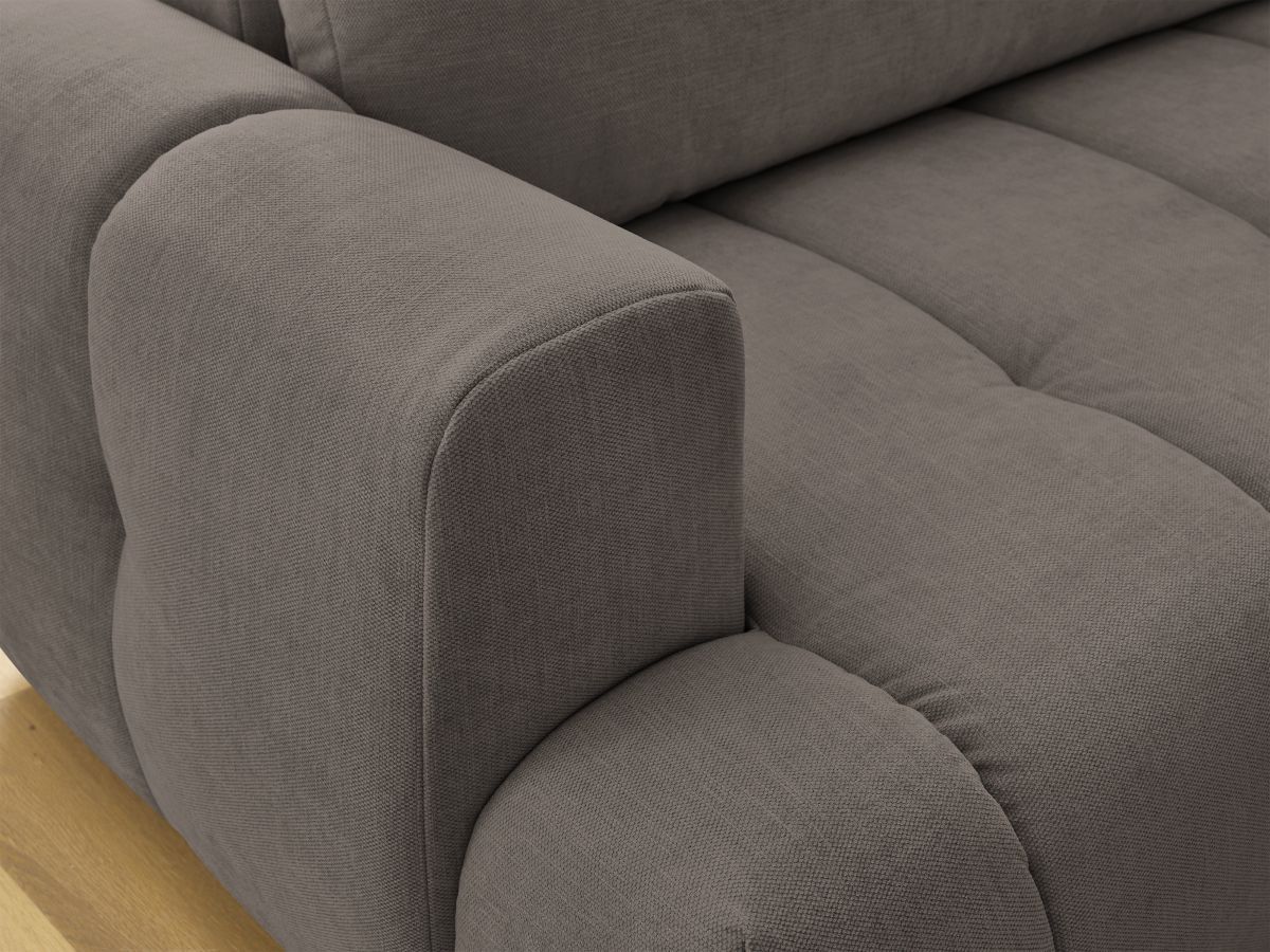 Bobochic Fuji Ecksofa mit Schlaffunktion und Bettkasten 282 × 204 cm Stoff Taupe Ecke rechts