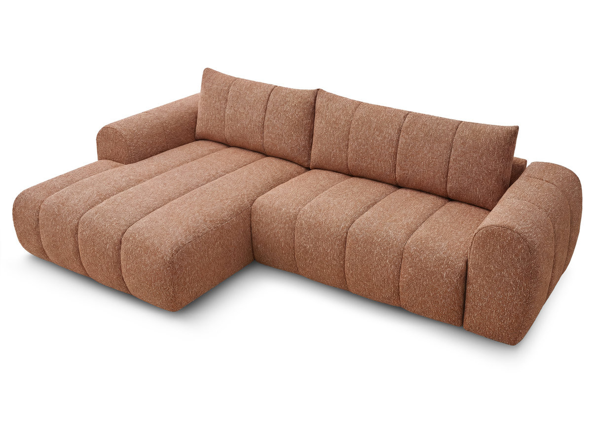 Bobochic Nesty Ecksofa 272 cm Melange-Stoff Orange Ecke links