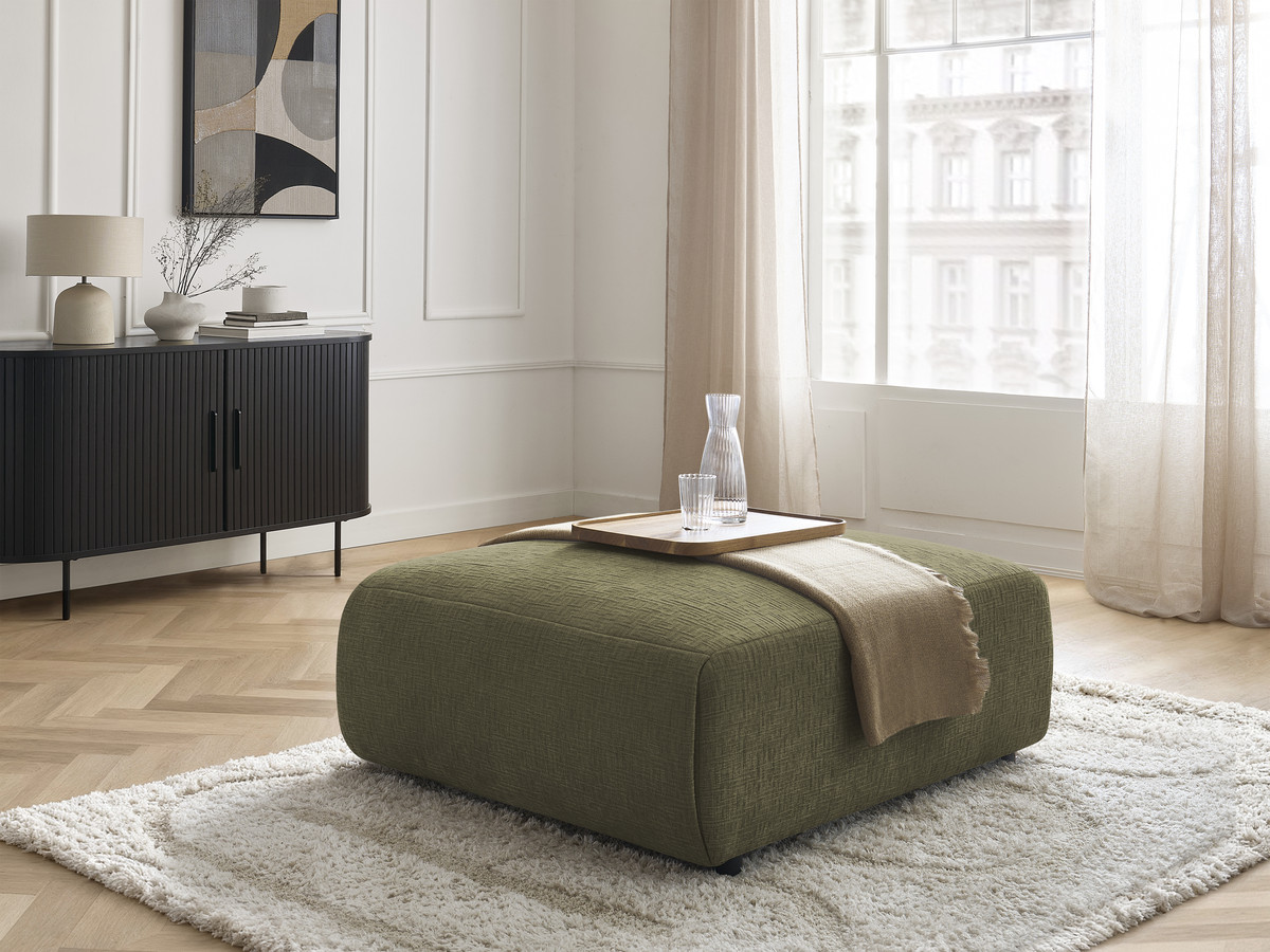 Bobochic Jana Pouf 94 × 114 cm Strukturstoff Grün