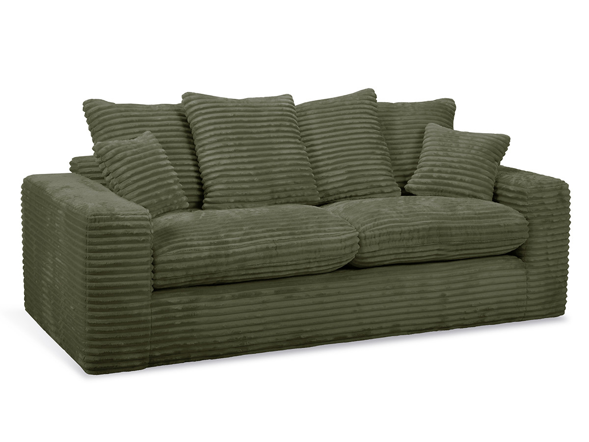 Bobochic Nevada Sofa 2,5-Sitzer Breitcord weich Grün