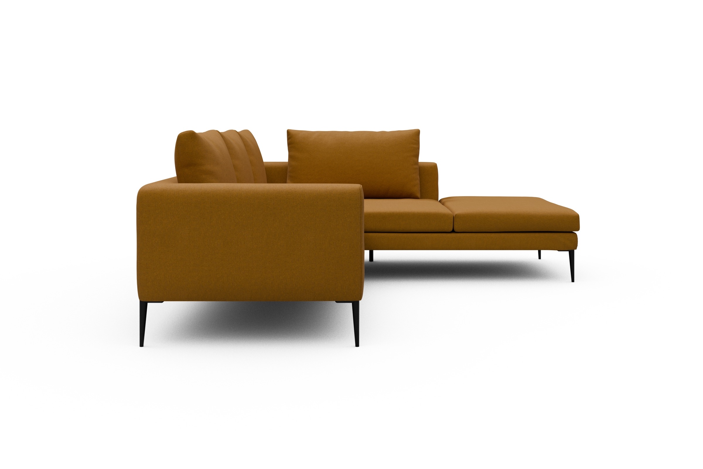 Ecksofa Paul Relax-Ecke rechts mit 2-Sitzer Satya-Ocre