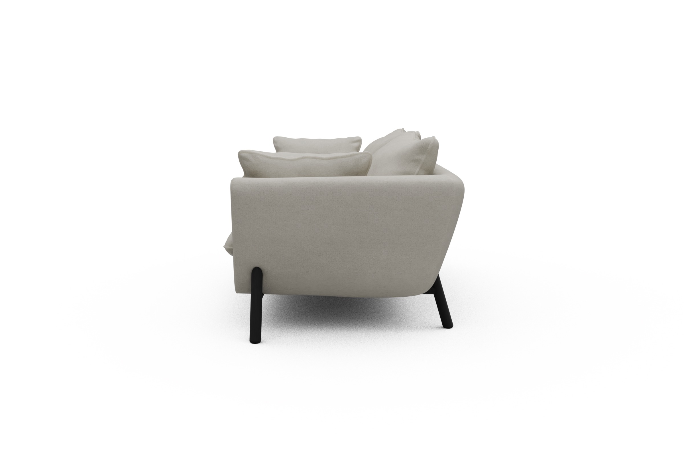 Sofa Emil PREMIUM 2-Sitzer Beinfarbe Eiche Schwarz Denari-Clean-Beige
