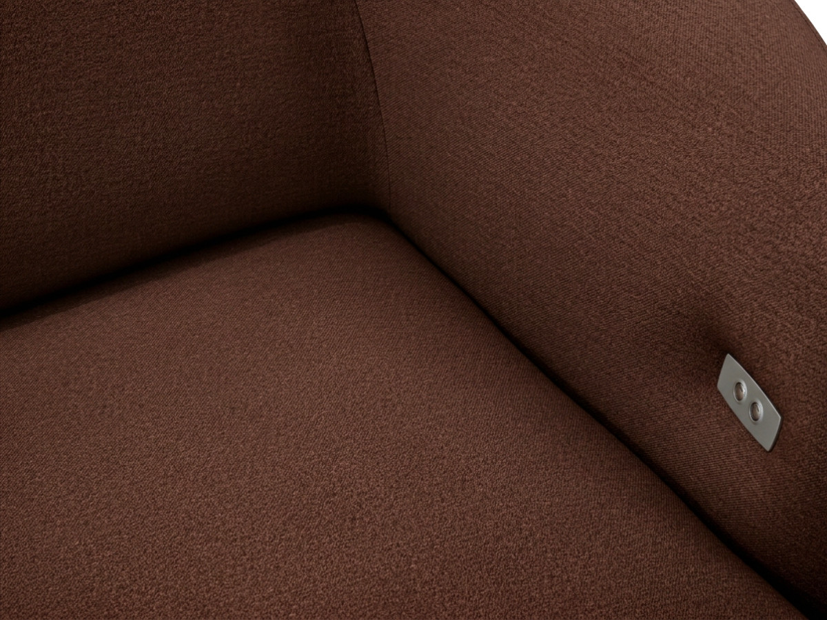 Bobochic Halo Ecksofa mit Schlaffunktion Stoff Braun Ecke links