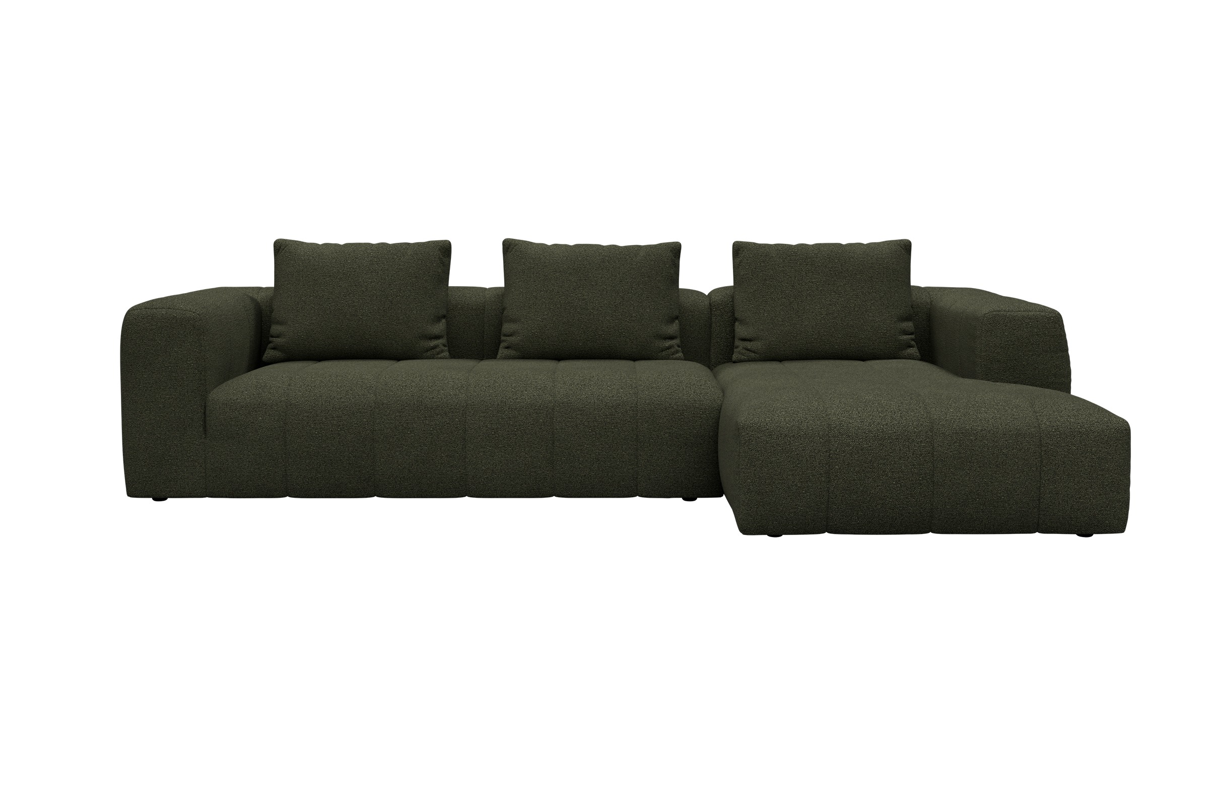 Hugo 2,5-Sitzer Armlehne links mit Chaiselongue Boucle-Forest-Green moebelfaktor
