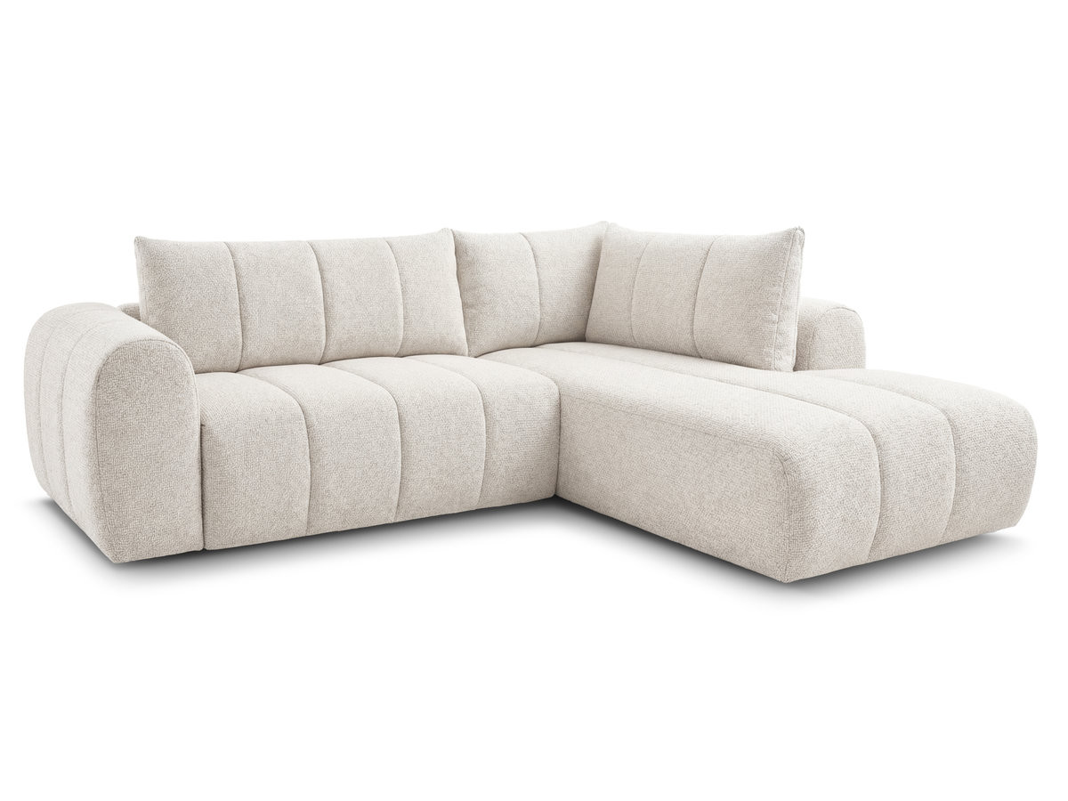 Bobochic Nesty Ecksofa in L-Form, 256 cm Melange-Stoff Beige Ecke rechts