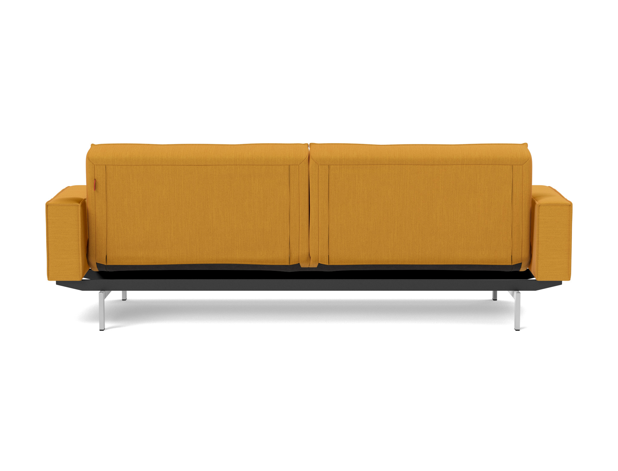 Schlafsofa Splitback mit Armlehnen Flachgewebe Elegance 507-Burned-Curry Beine Chrom