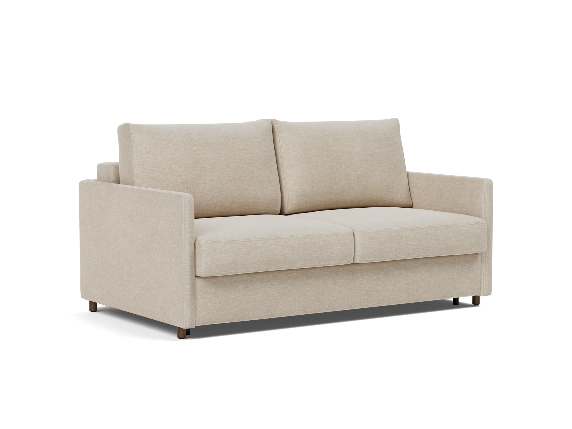 Schlafsofa Neah mit Slim-Armlehnen 160 Flachgewebe Phobos 586-Latte