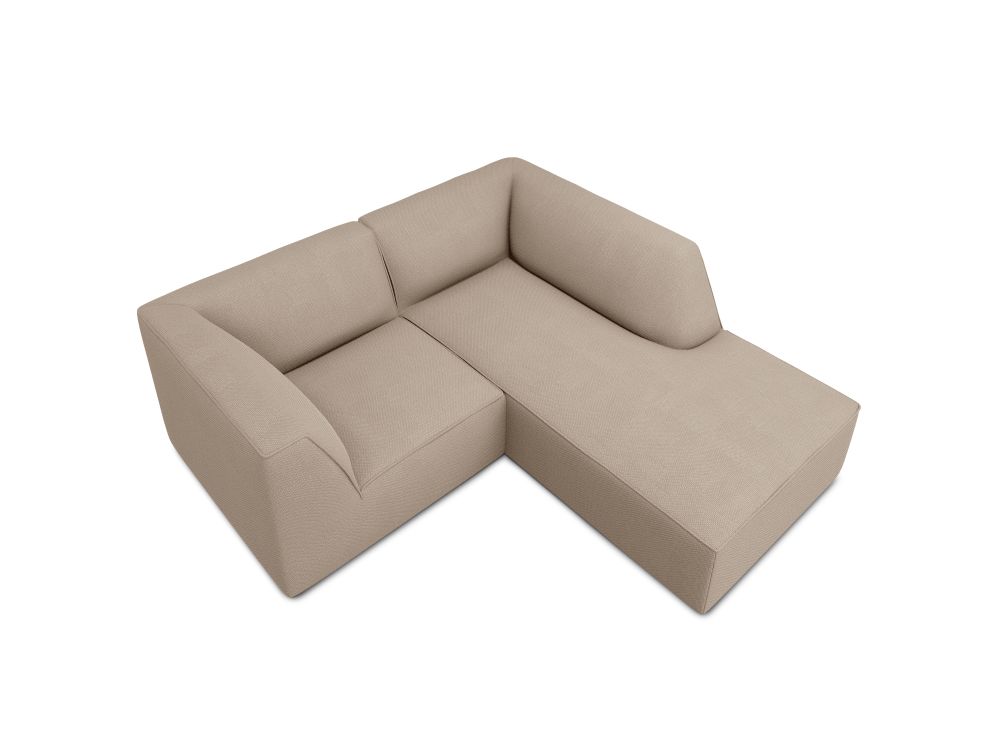 Cosmopolitan Design Ecksofa Siena 3-Sitzer Strukturierter Stoff Ottawa Dunkelbeige Rechts