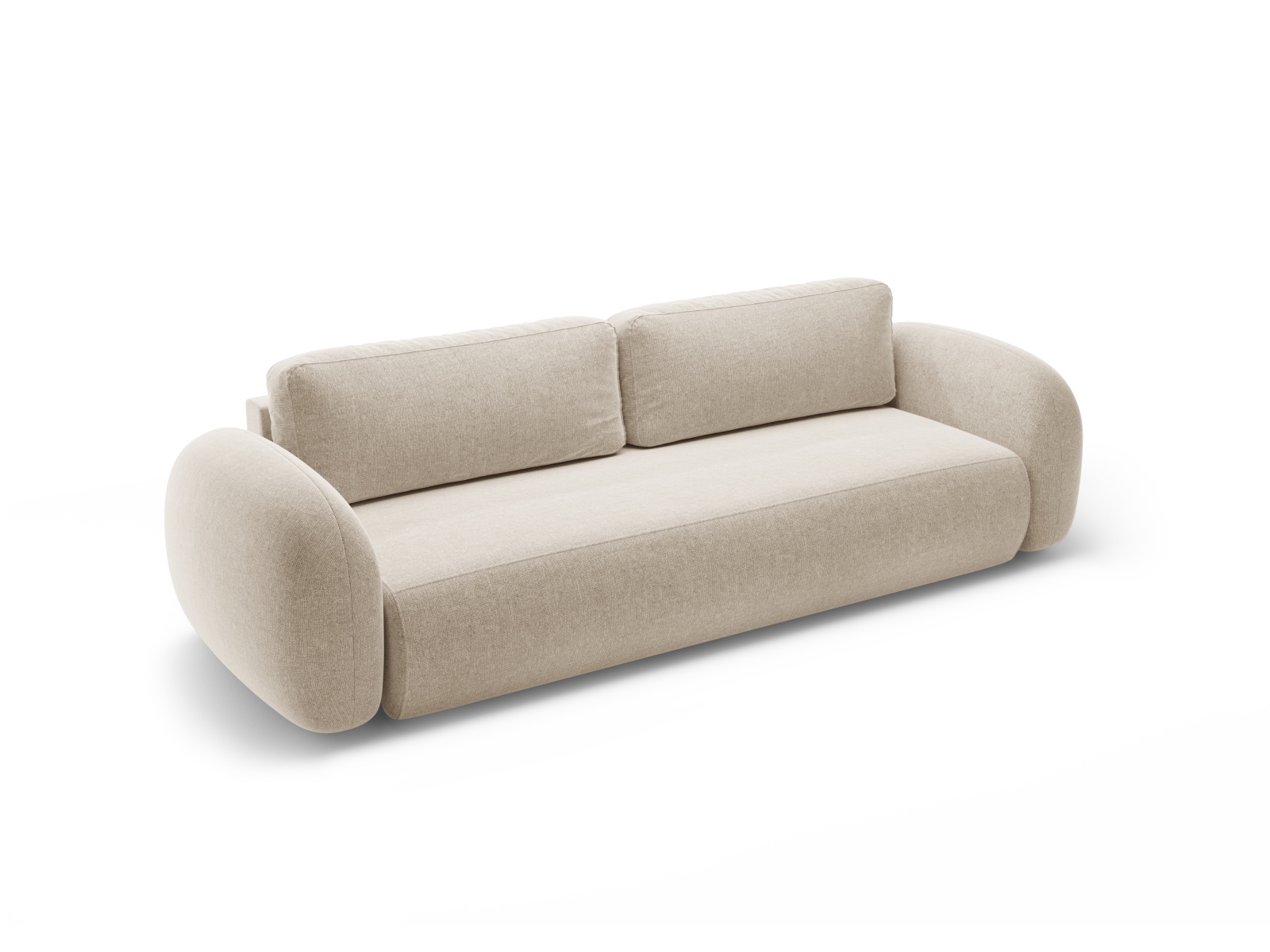 Cosmopolitan Design Schlafsofa Tonale 3-Sitzer mit Bettkasten Chenille Eden Dunkelbeige