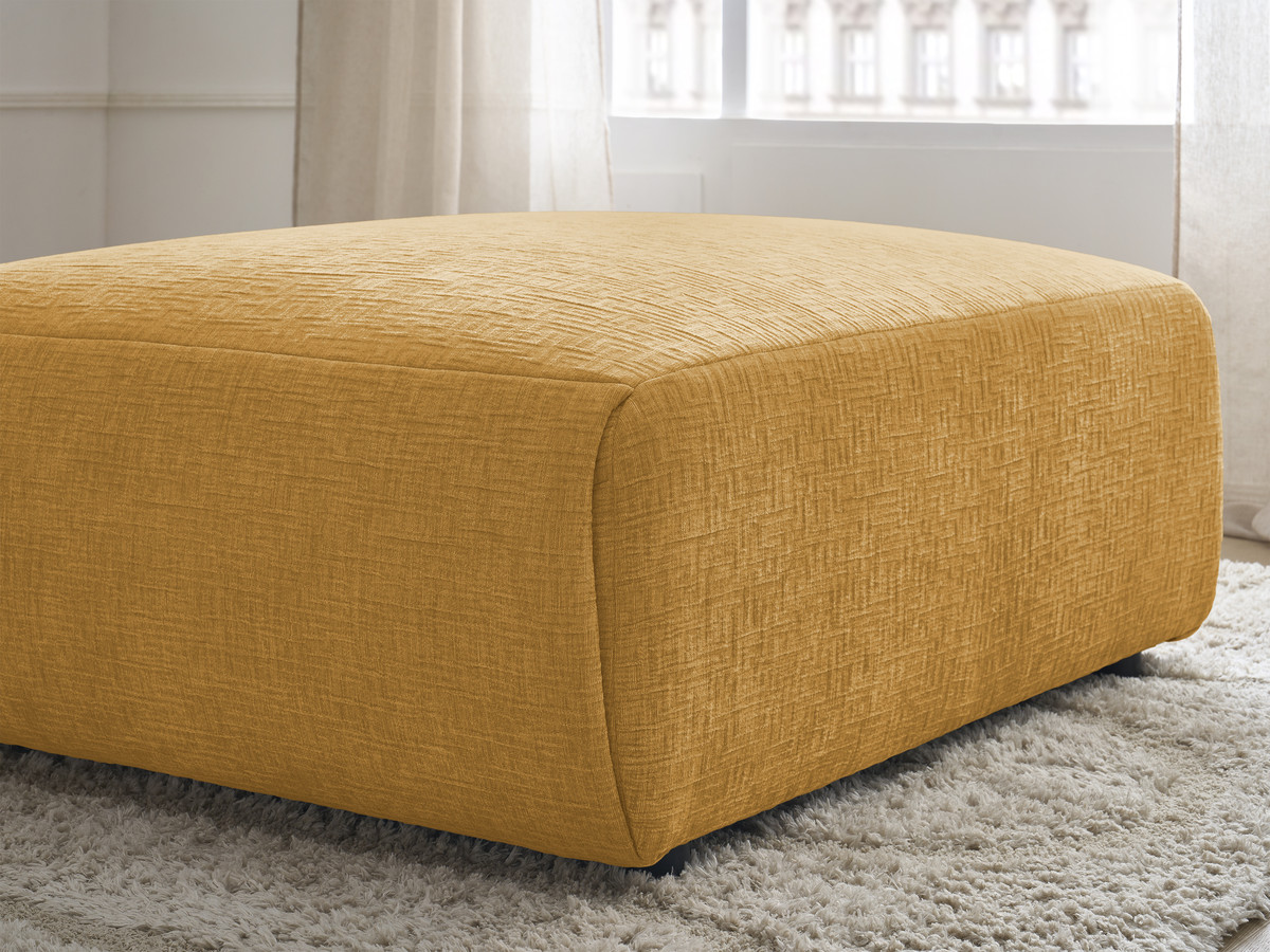 Bobochic Jana Pouf 94 × 114 cm Strukturstoff Gelb