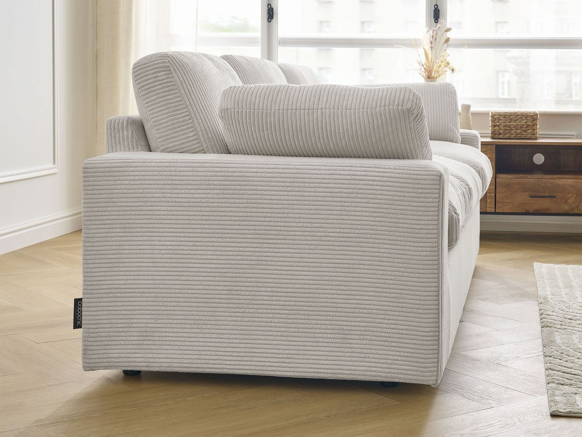 Bobochic Belair Sofa 3-Sitzer 220 × 93 cm Cordsamt Beige
