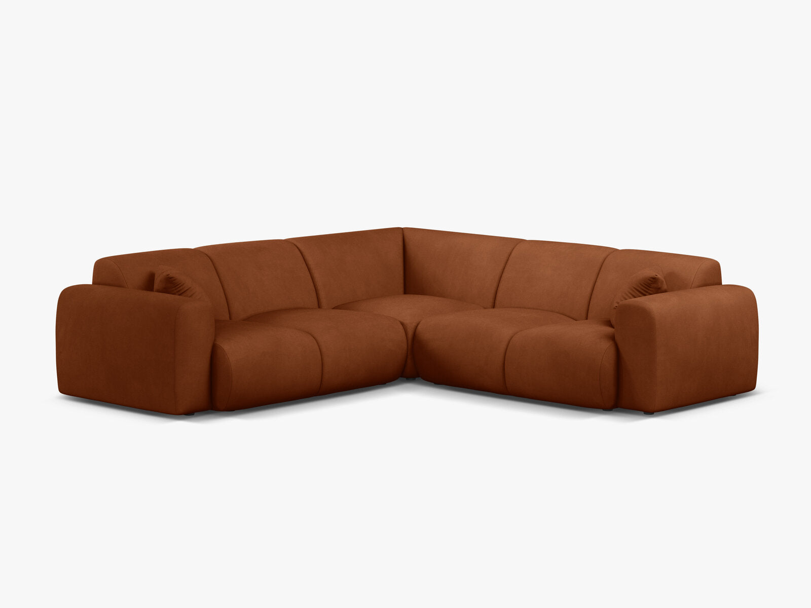 Micadoni Ecksofa Molino 5-Sitzer Strukturierter Stoff Rebel Orange