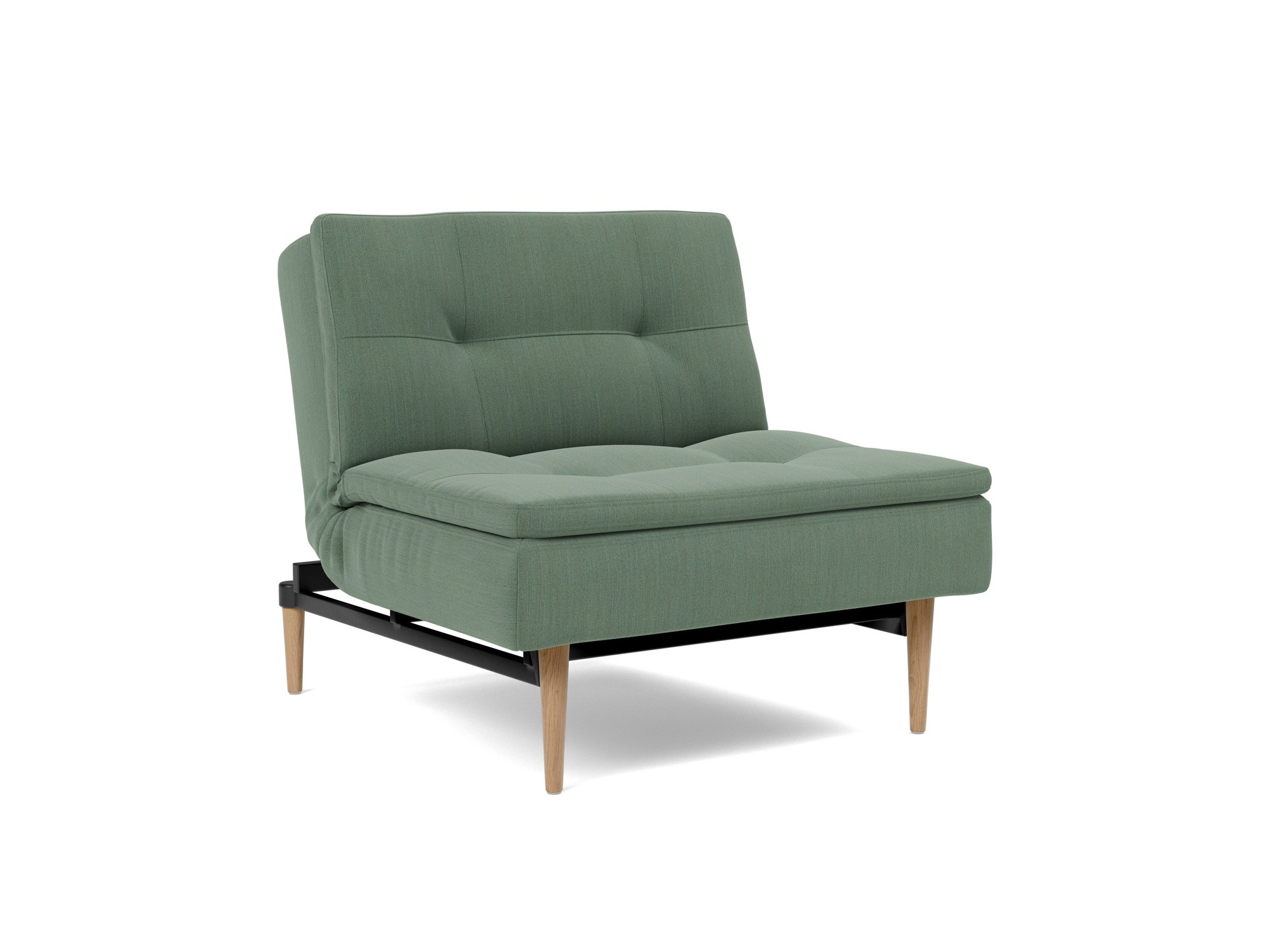 Sessel Dublexo Flachgewebe Elegance 518-Green Beine Styletto Eiche hell