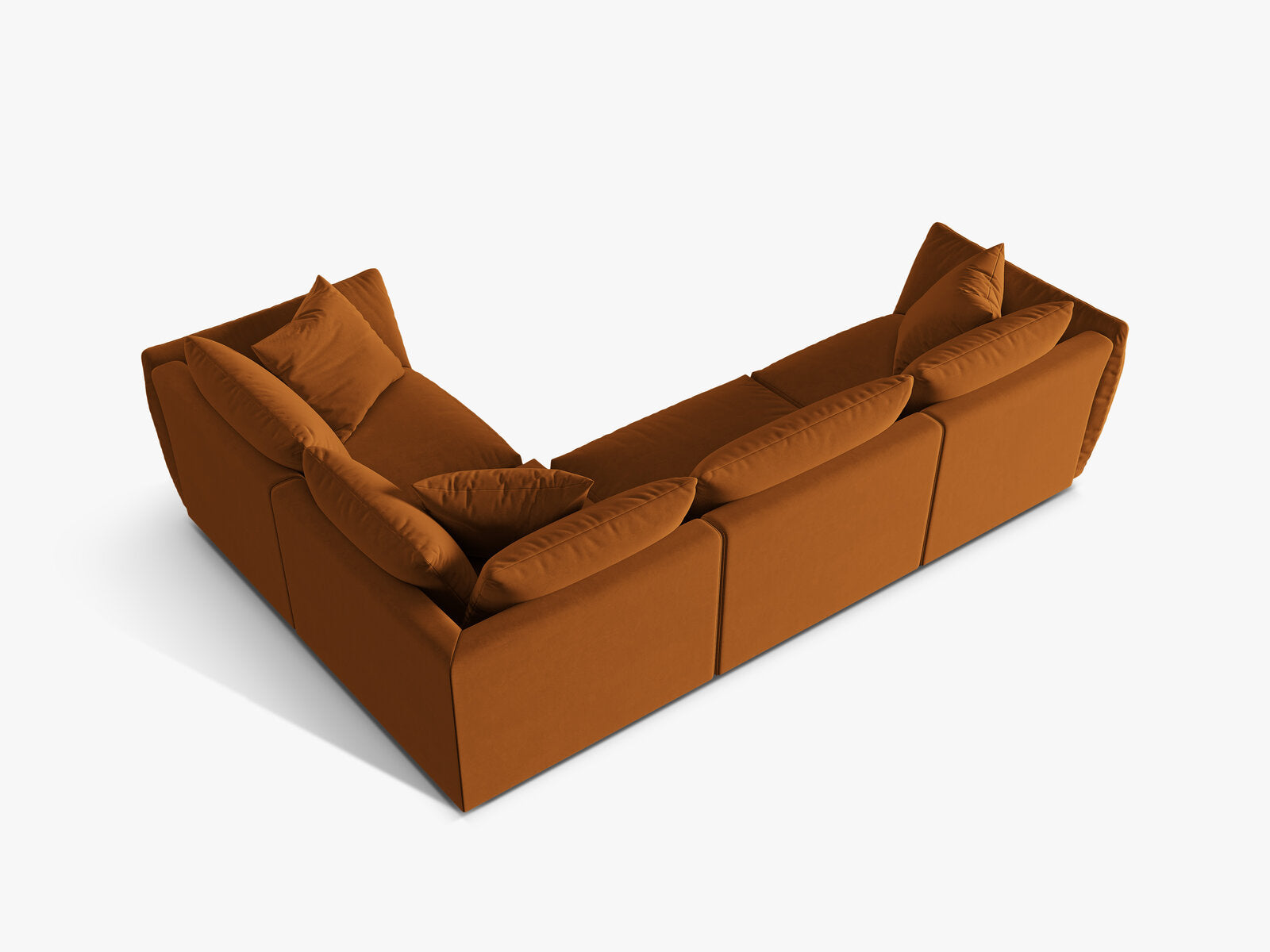 Micadoni Ecksofa Chris 4-Sitzer Rechts Samt Terrakotta