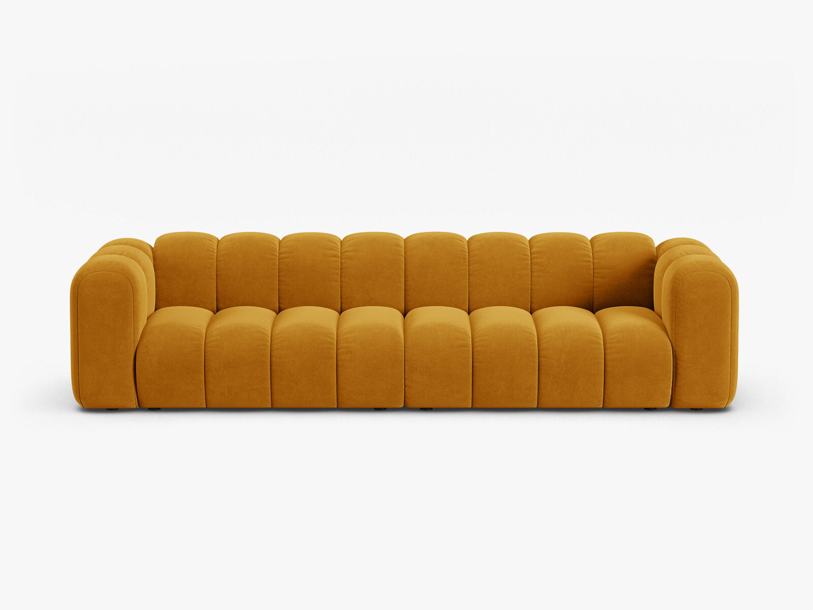 Micadoni Modulares Sofa Lupine 4-Sitzer Samt Salvador Gelb