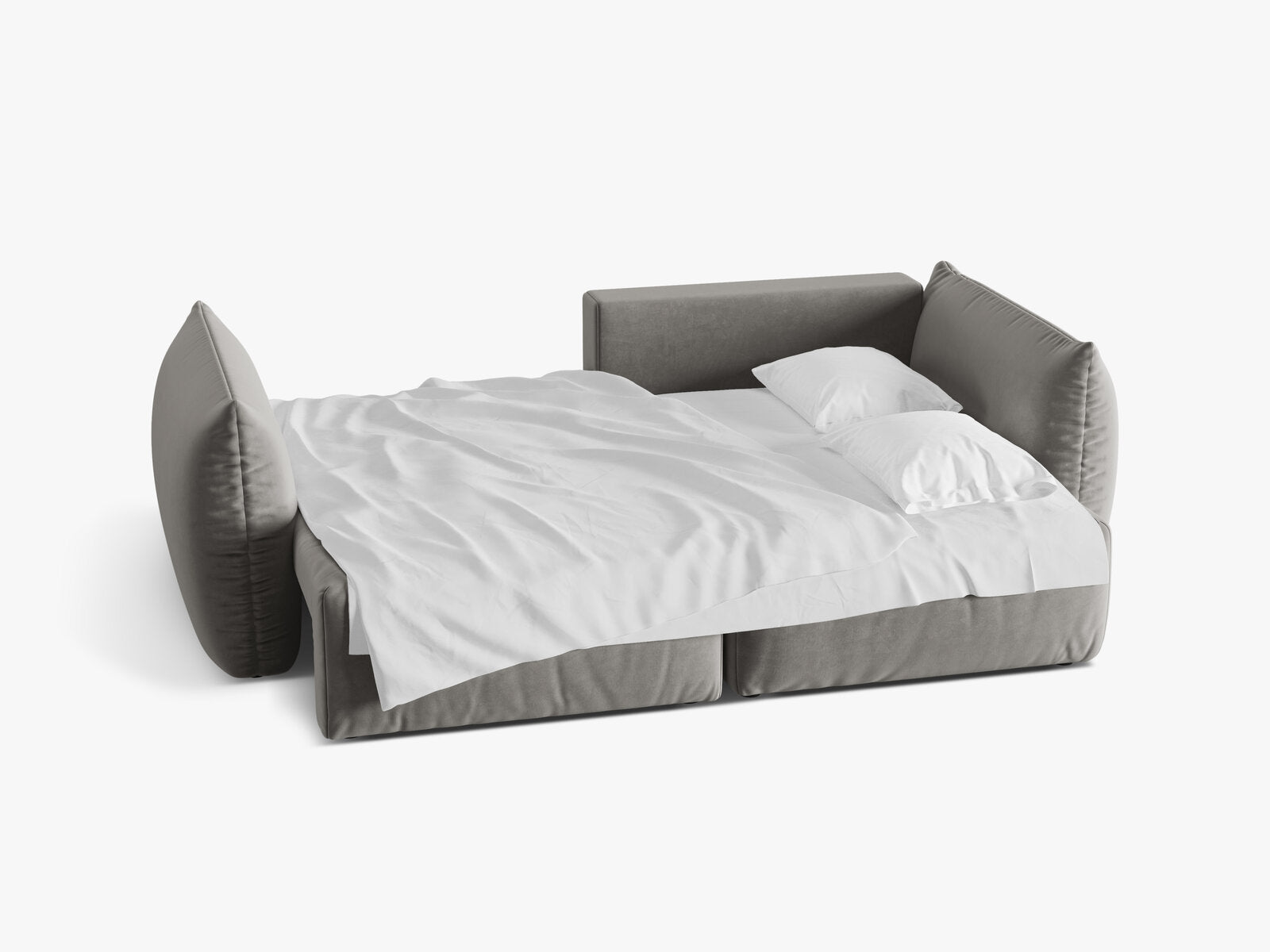 Micadoni Bloom Ecksofa 3-Sitzer mit Schlaffunktion Rechts Samt Casino Grau