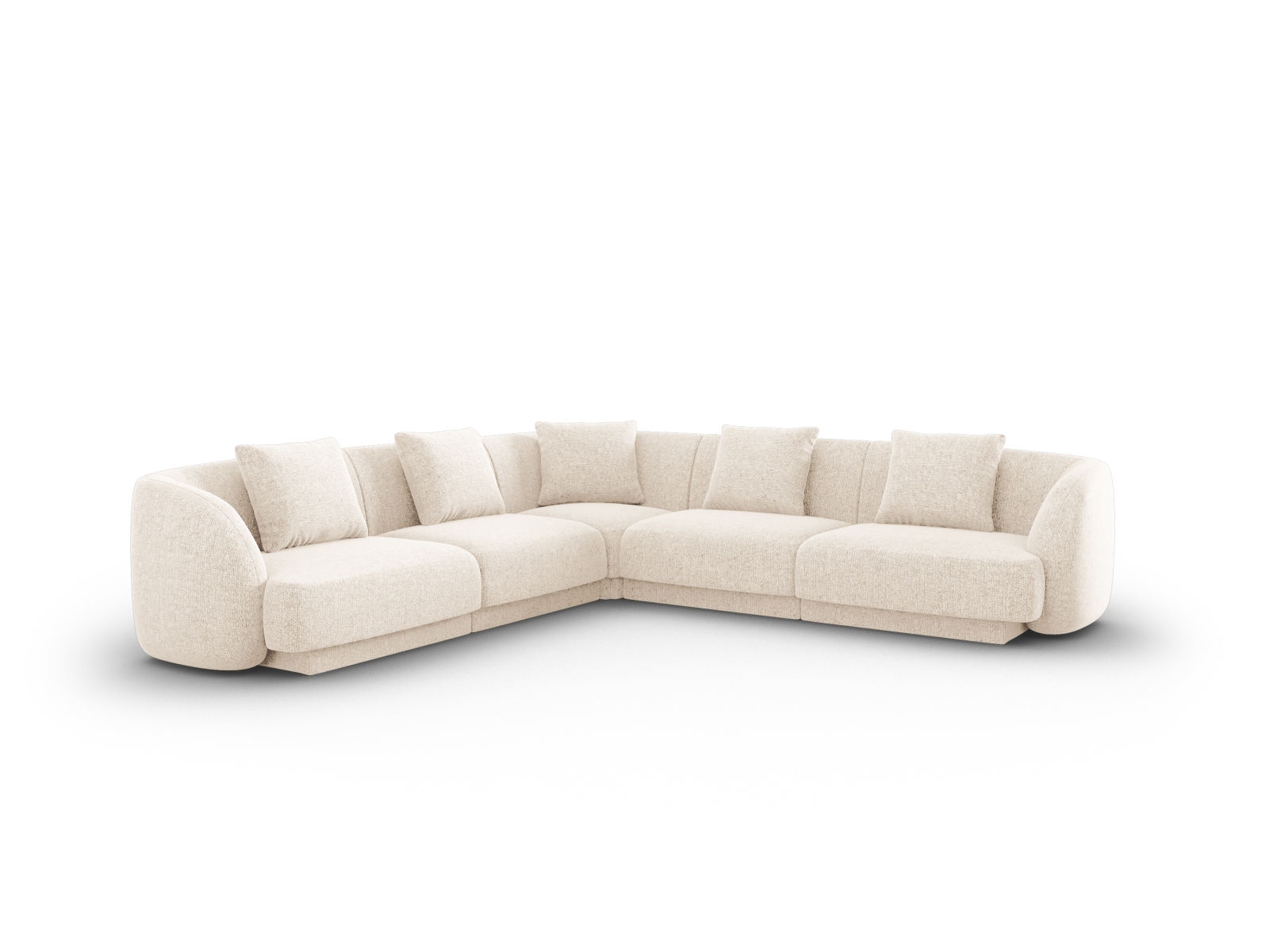 Cosmopolitan Design Wendbares Ecksofa Tulum 5-Sitzer Chenille Eden Helles Beige