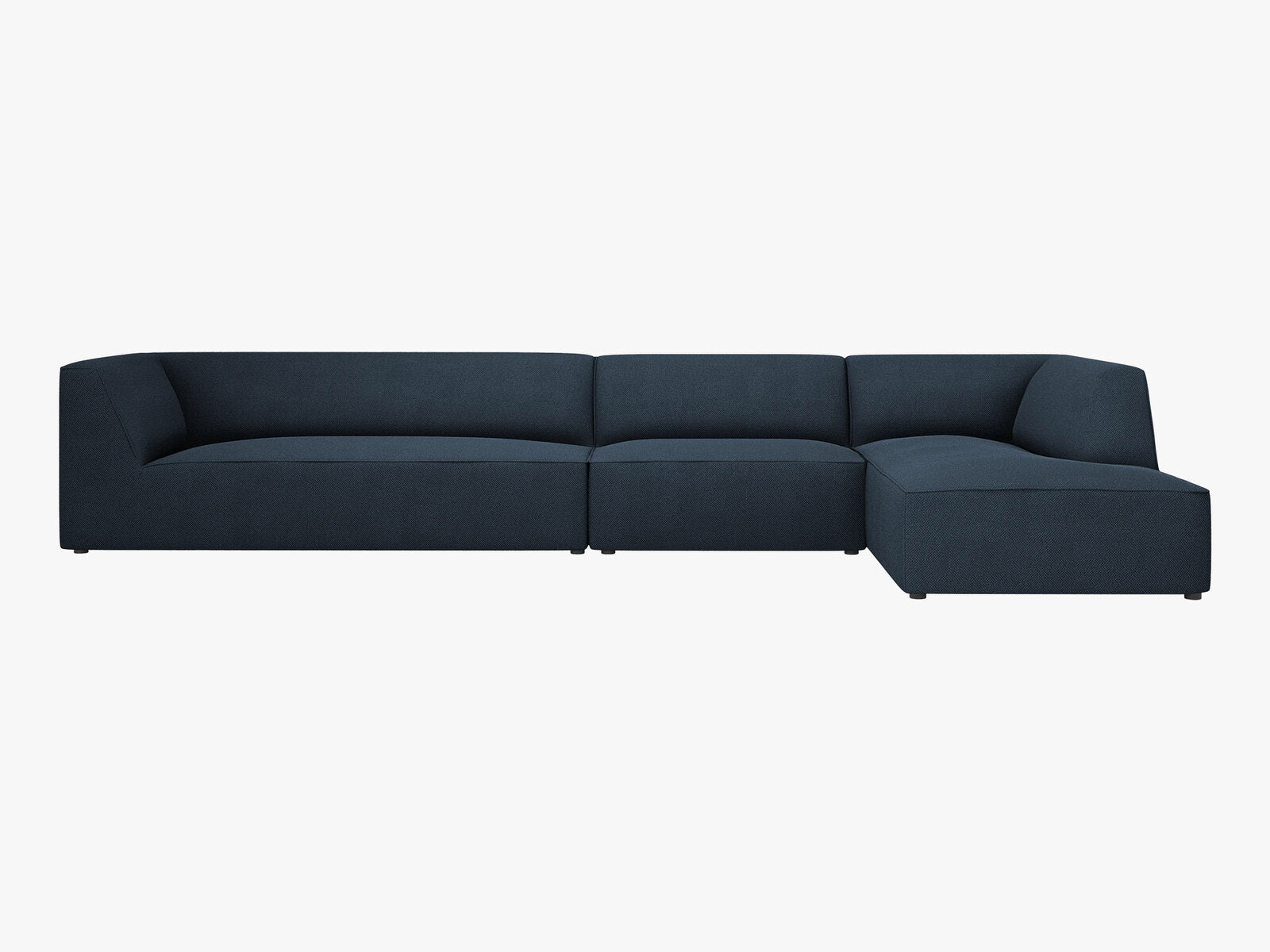 Micadoni Ecksofa Ruby 5-Sitzer Rechts Strukturierter Stoff Ottawa Marineblau