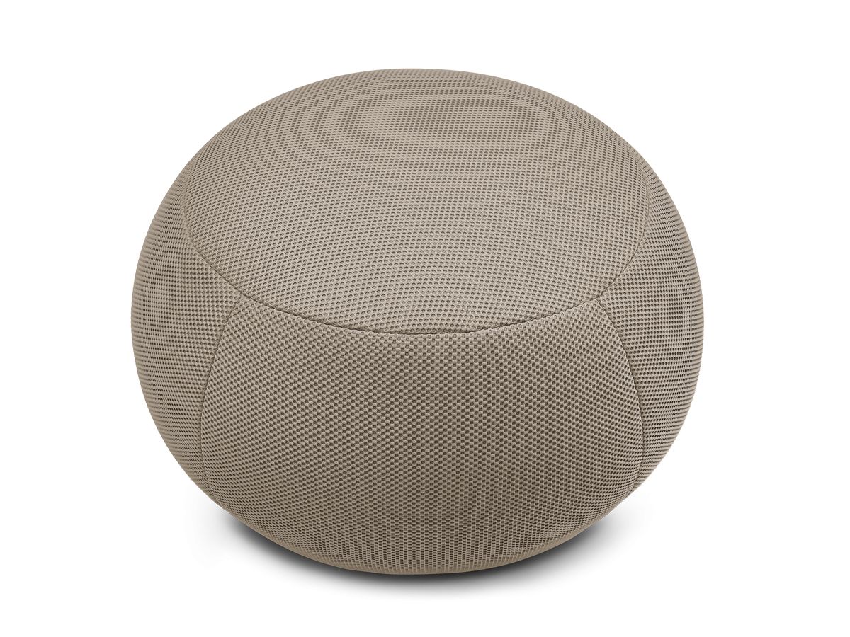 Bobochic Hayden Pouf, rund Mesh-Stoff Taupe, 60 cm