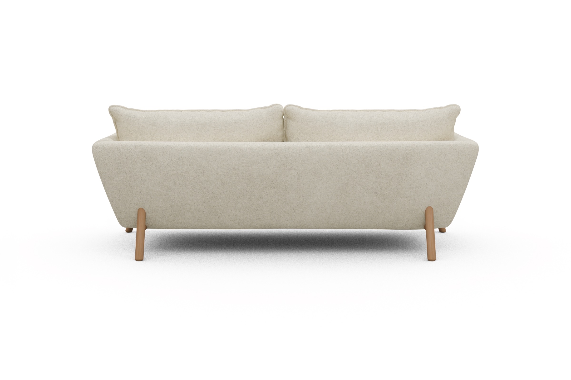 Sofa Emil PREMIUM 3-Sitzer Beinfarbe Eiche Natur Boucle-Off-White