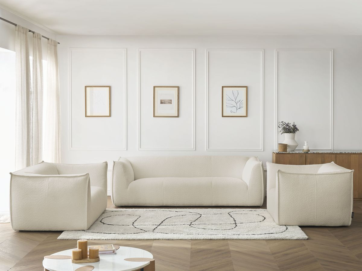 Bobochic Giorgia Sofa 5-Sitzer 534 × 100 cm Bouclé-Stoff Beige