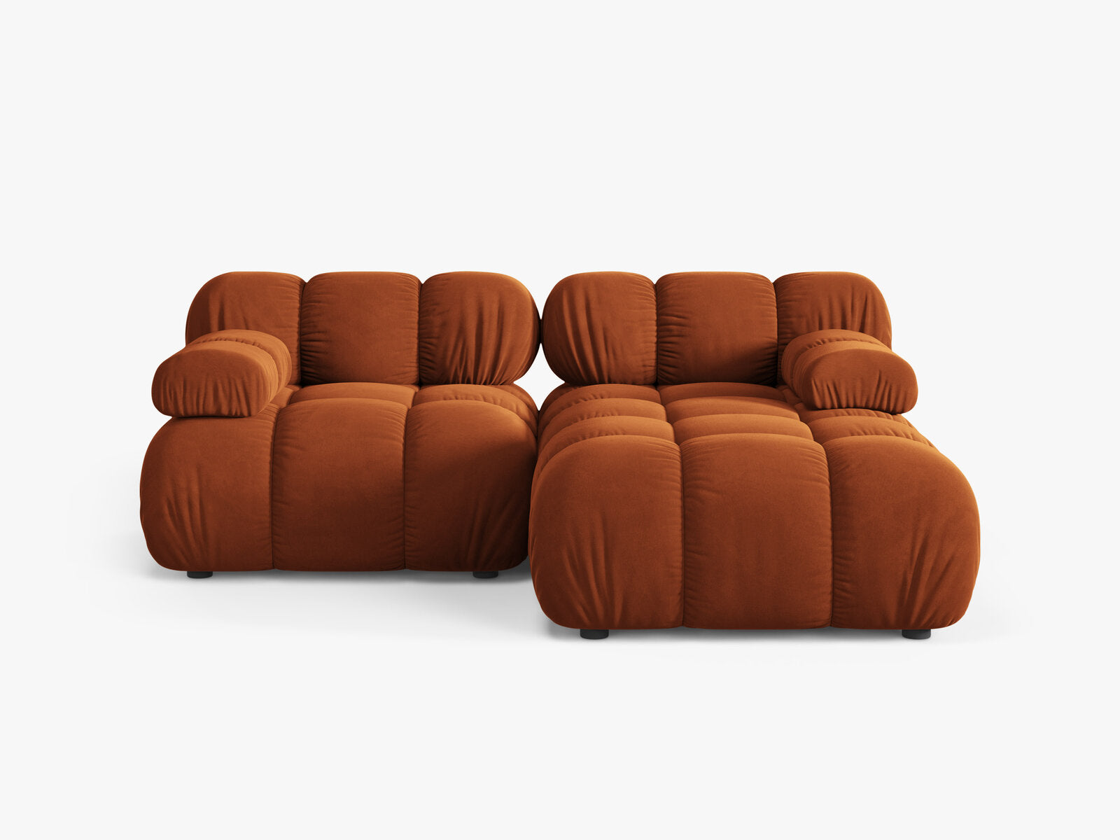 Micadoni Modulares Ecksofa Bellis 3-Sitzer Rechts Samt Bluvel Terrakotta