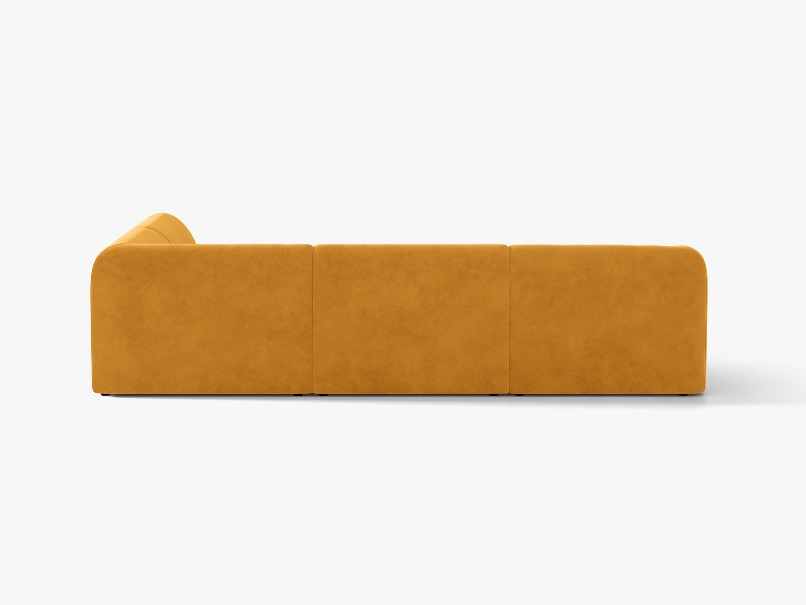 Micadoni Ecksofa Miley 6-Sitzer Samt Venus Gelb Rechts