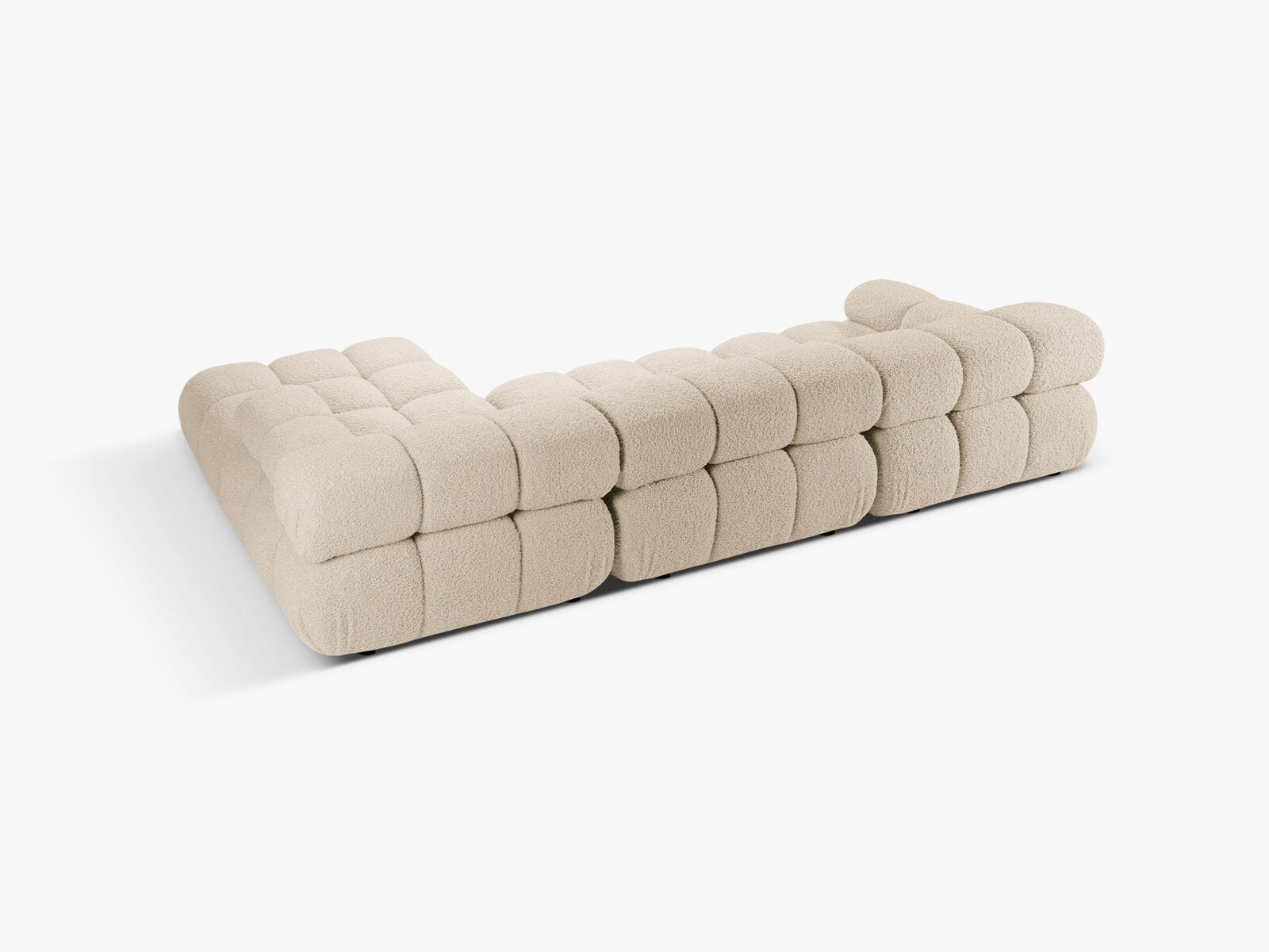Micadoni Modulares Ecksofa Bellis 4-Sitzer Rechts Boucle Rolf Helles Beige