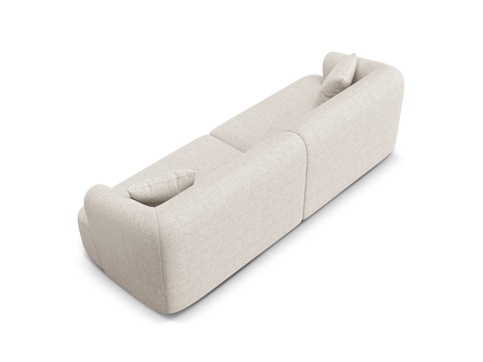 Cosmopolitan Design Sofa Campi 4-Sitzer Strukturierter Stoff Moly Helles Beige