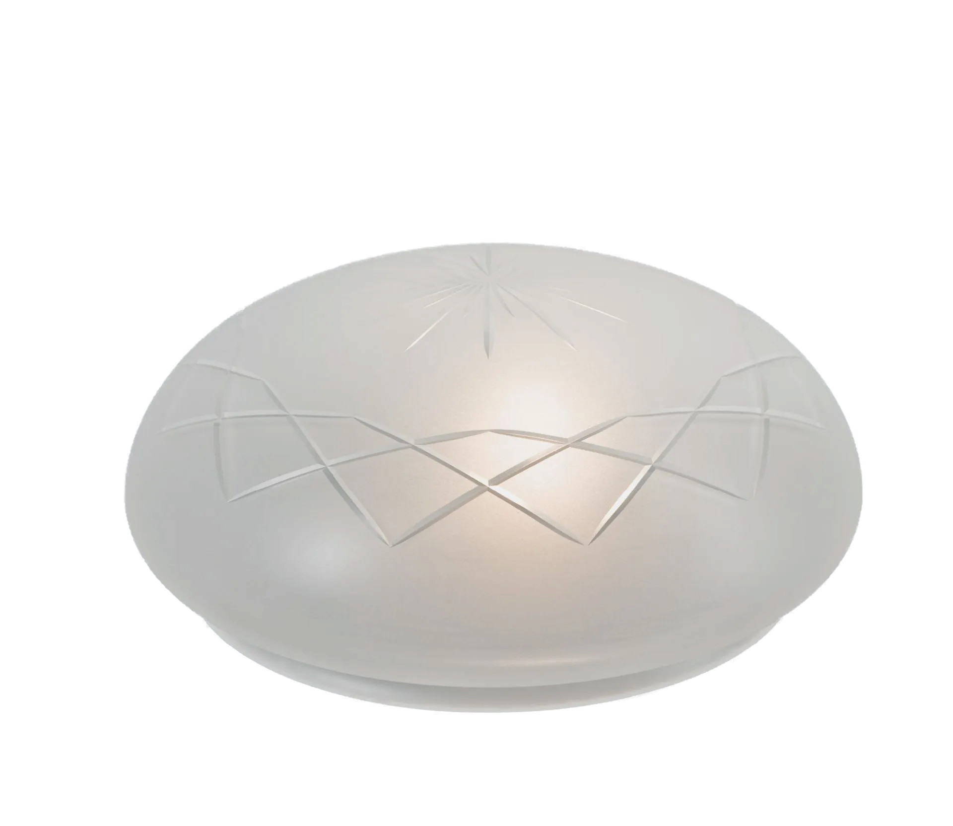 Berliner Messinglampen Glasschirm Nr. 125 Schalenform, Kristallglas matt mit Schliff