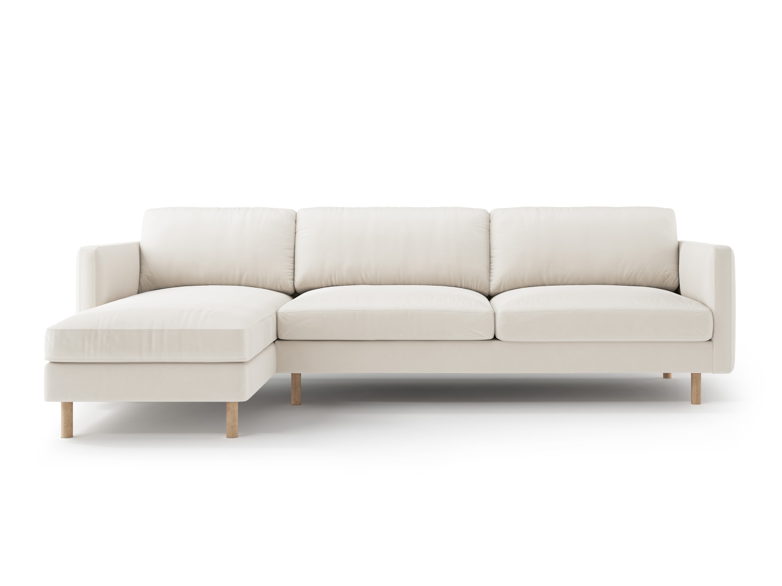 Micadoni Ecksofa Eden 4-Sitzer Links Samt Beige