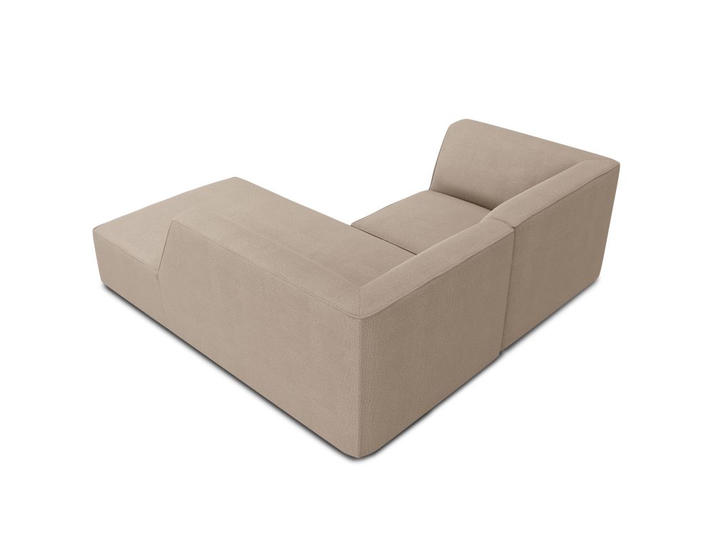 Cosmopolitan Design Ecksofa Siena 3-Sitzer Strukturierter Stoff Ottawa Dunkelbeige Rechts