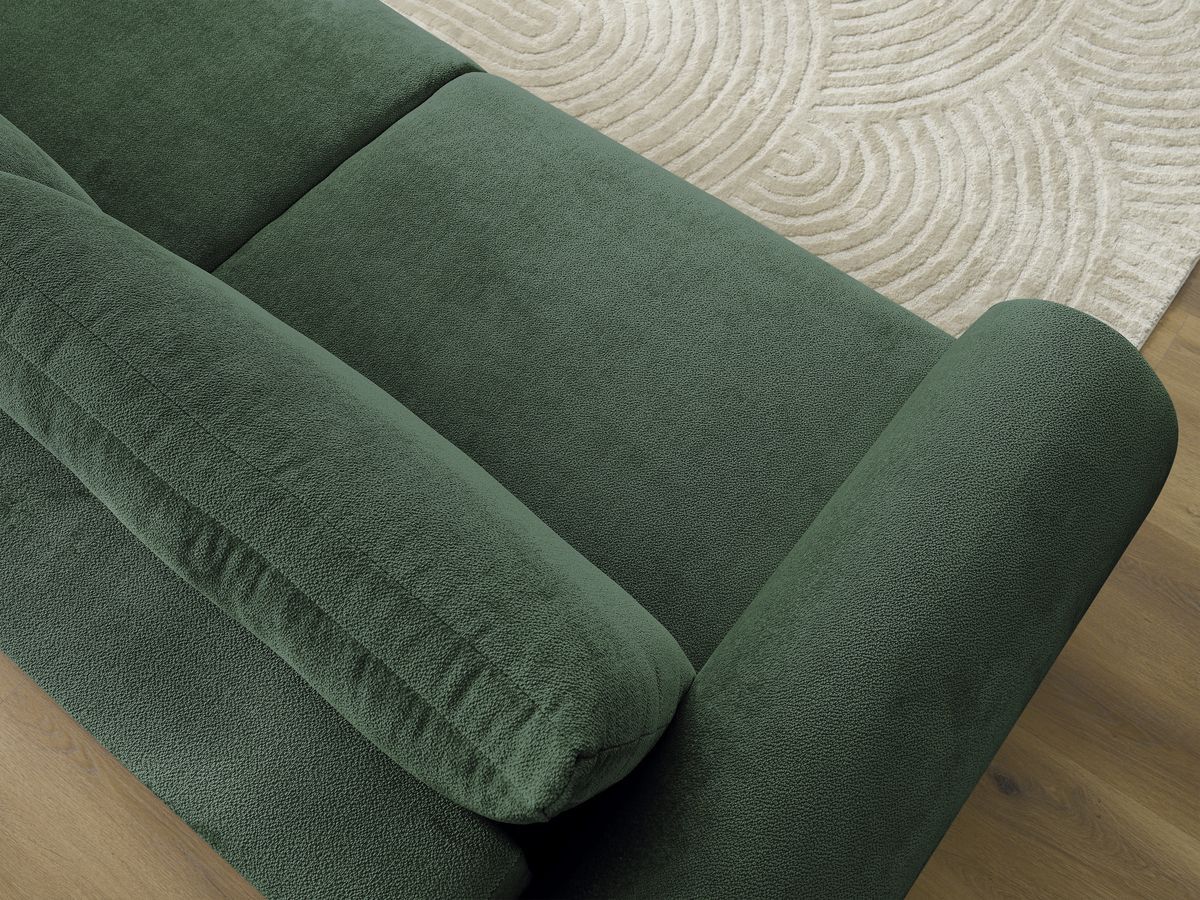 Bobochic Lucien Schlafsofa 3-Sitzer mit Bettkasten Stoff Grün