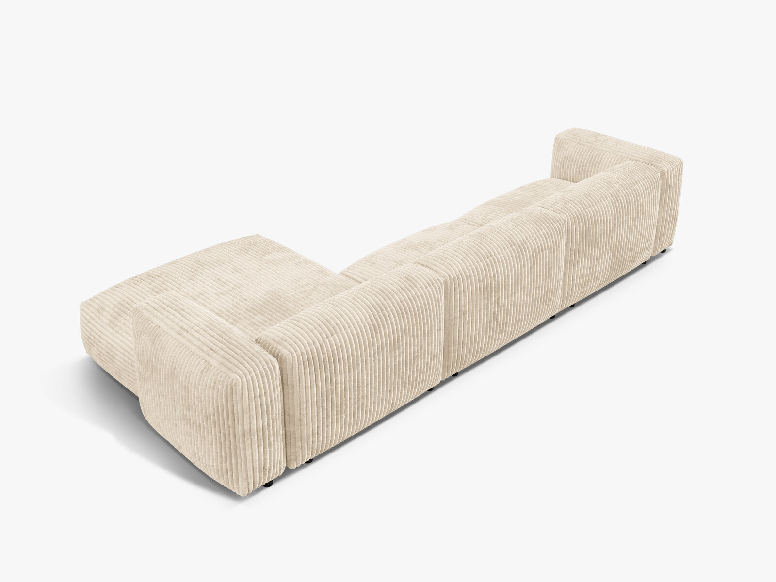 Micadoni Ecksofa Martina 3-Sitzer Rechts Kord Tilia Helles Beige