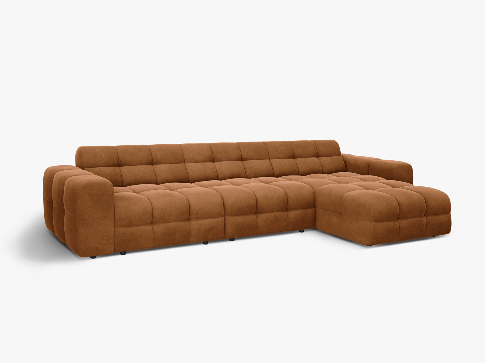 Micadoni Ecksofa Kendal 5-Sitzer Rechts Samt Kamel