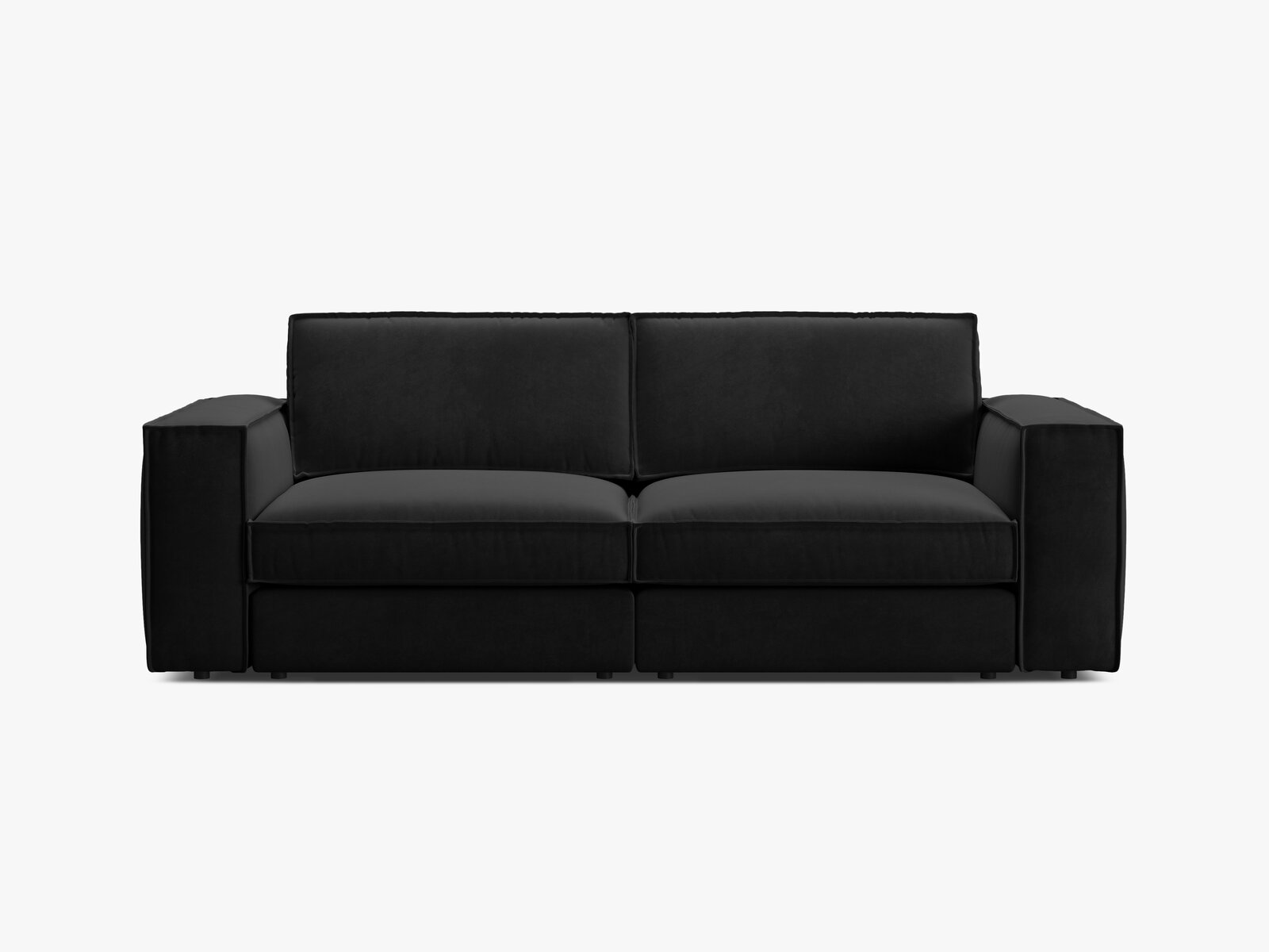 Micadoni modulares Sofa Pola 3-Sitzer Samt Salvador Schwarz