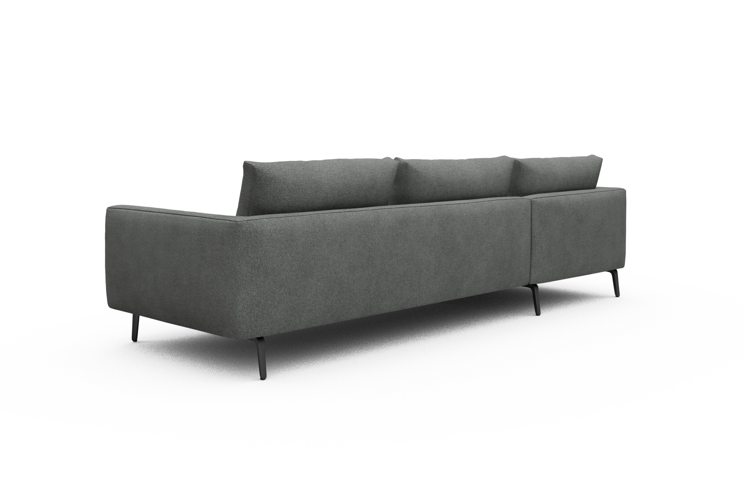 Ecksofa Karl Chaiselongue links mit 2,5-Sitzer Boucle-Ash-Grey