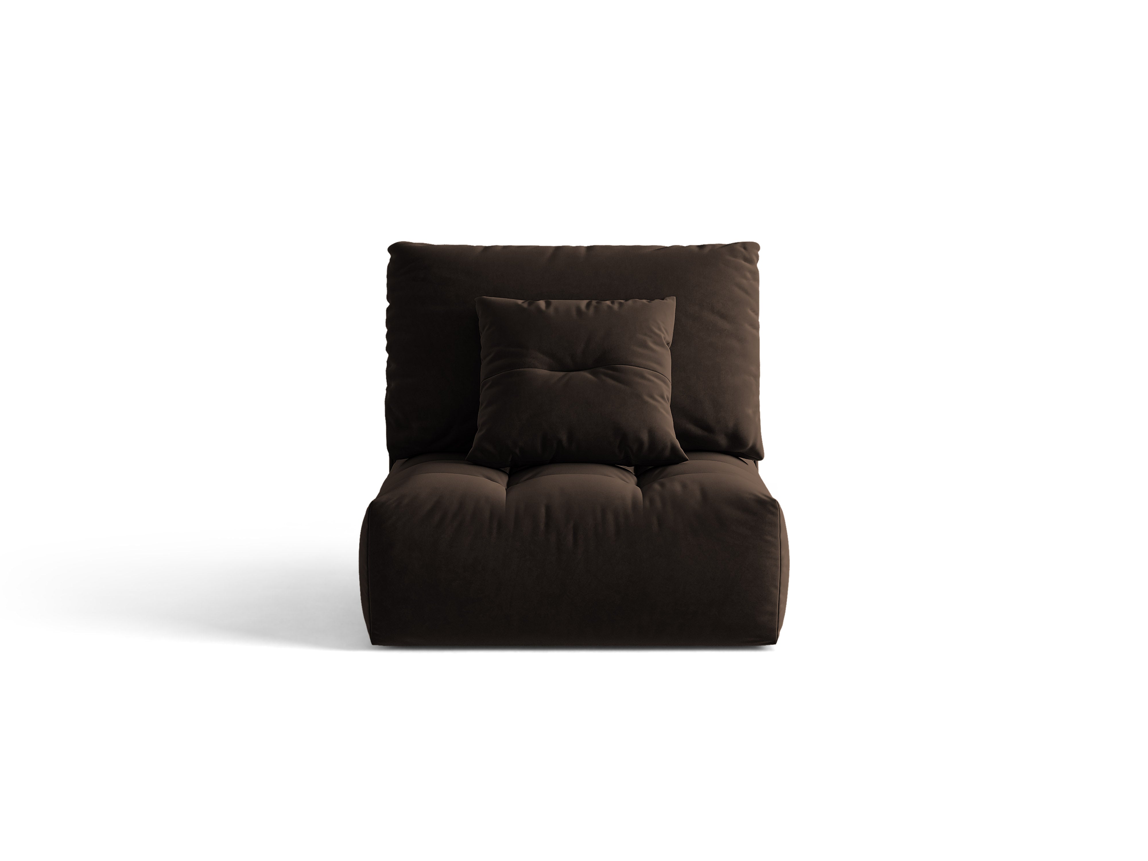 Micadoni Armloses Modul Bloom Samt Bluvel Dunkelbraun