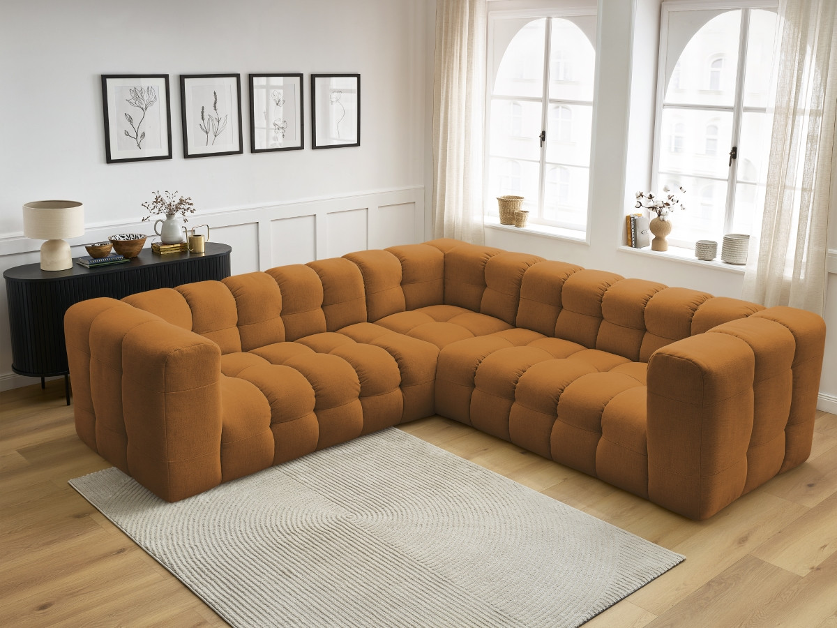 Bobochic Cloud Ecksofa 268 × 184 cm Stoff Gelb