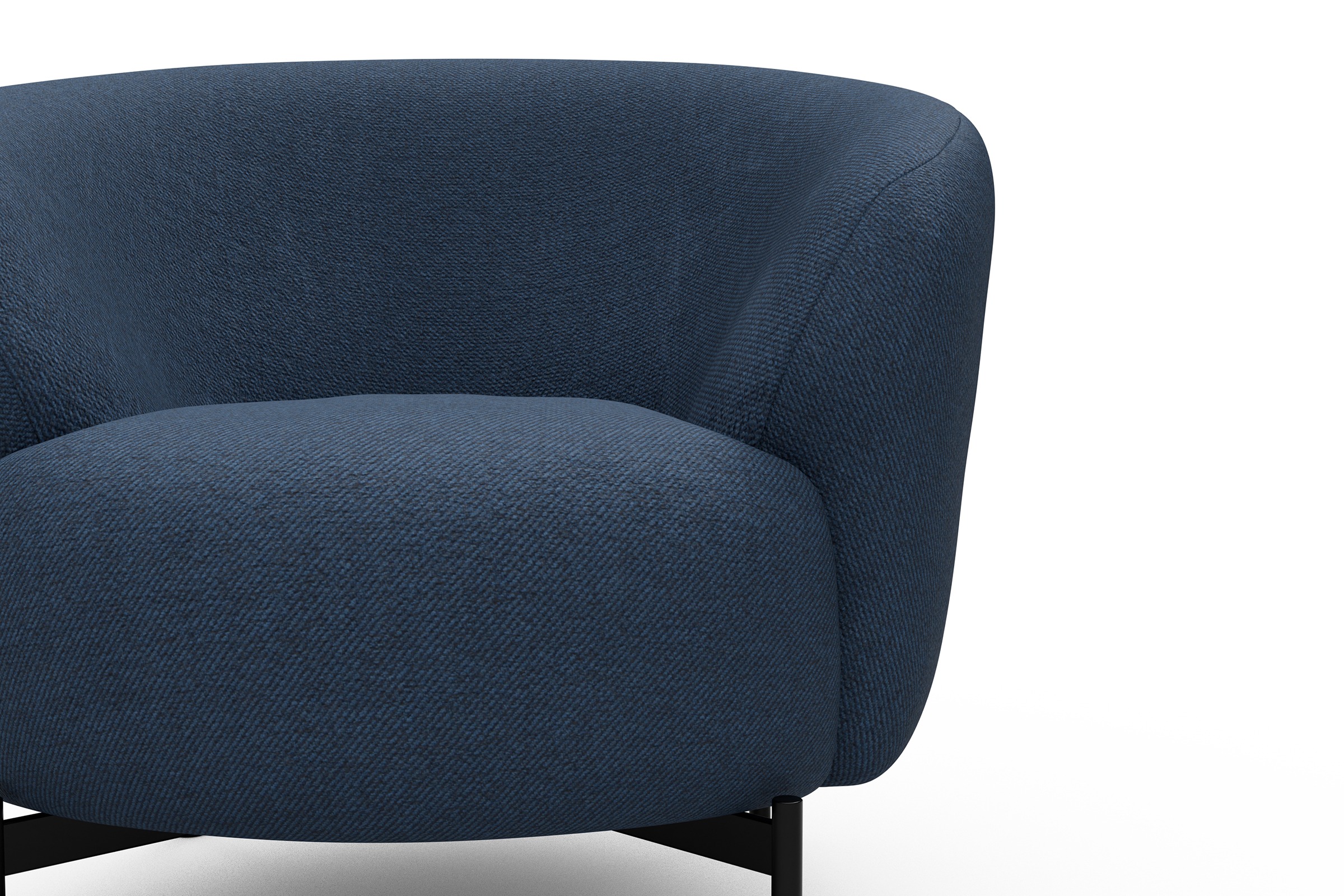 Sessel Ronda X-Metallgestell Schwarz Weda-Blue