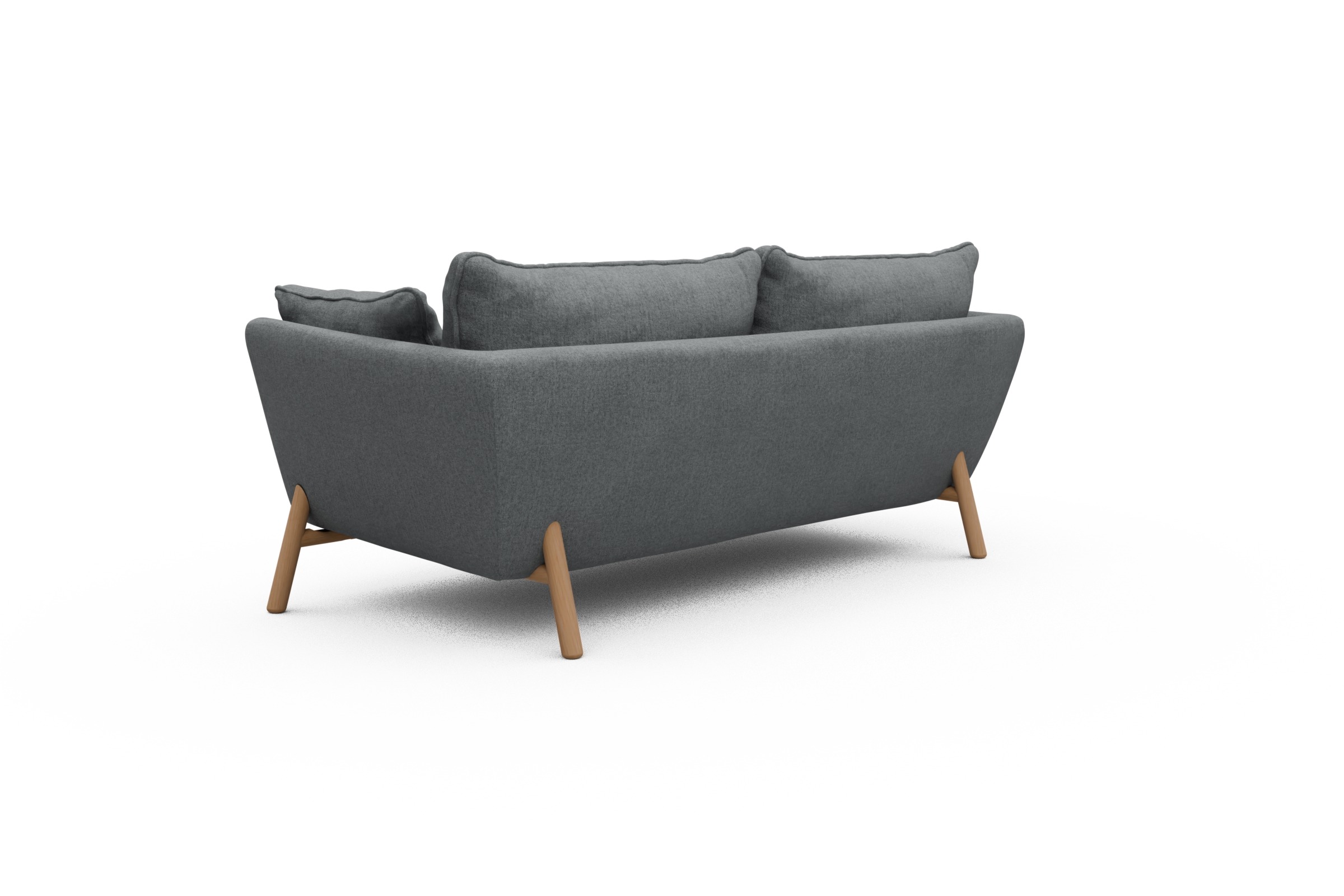 Sofa Emil PREMIUM 2-Sitzer Beinfarbe Eiche Natur Casone-Gravel-Grey