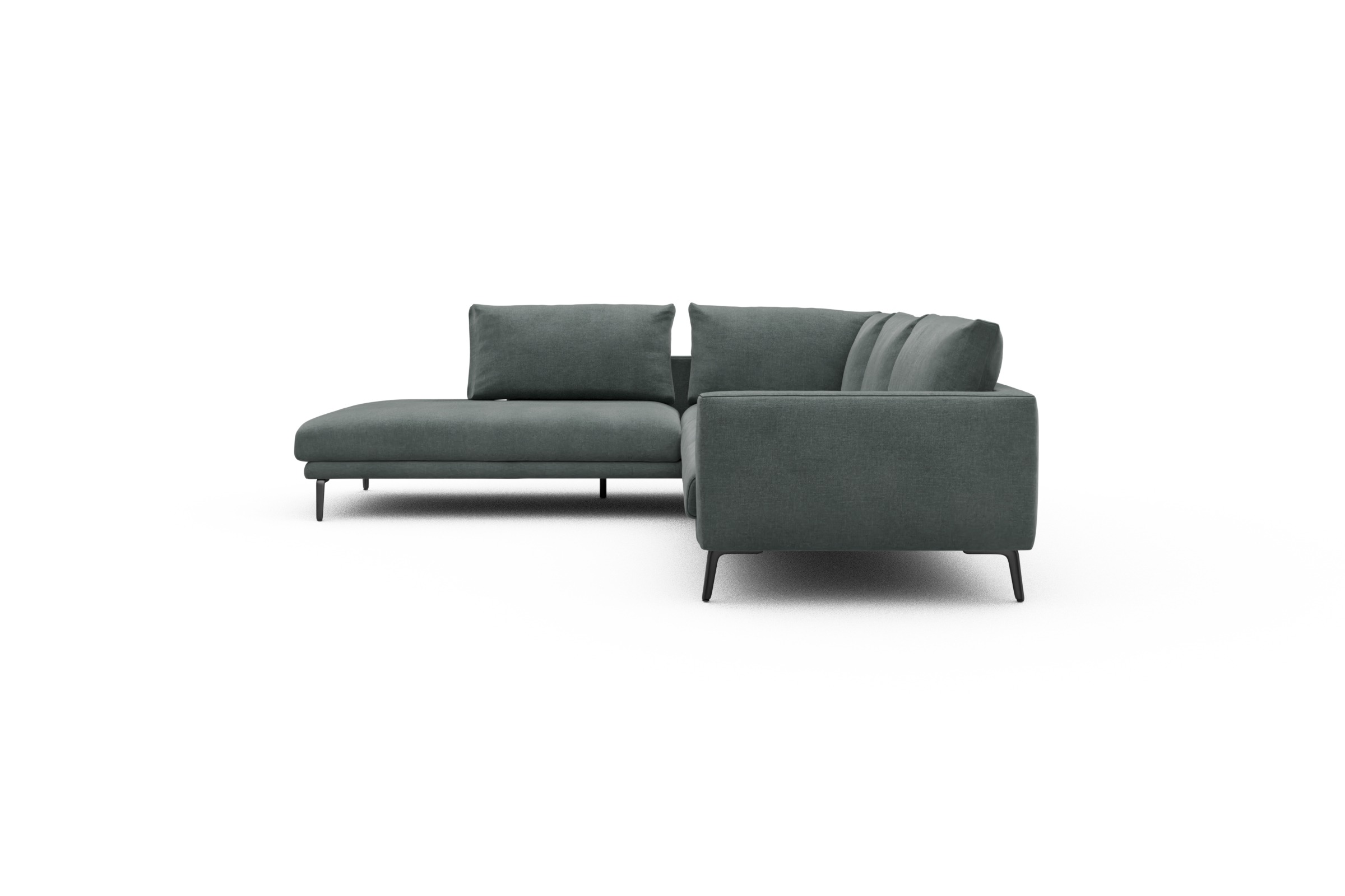 Ecksofa Karl Relax-Ecke links mit 2,5-Sitzer Smooth-Silver-Grey