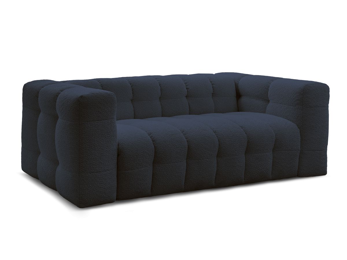 Bobochic Cloud Schlafsofa 3-Sitzer Bouclé-Stoff Dunkelblau