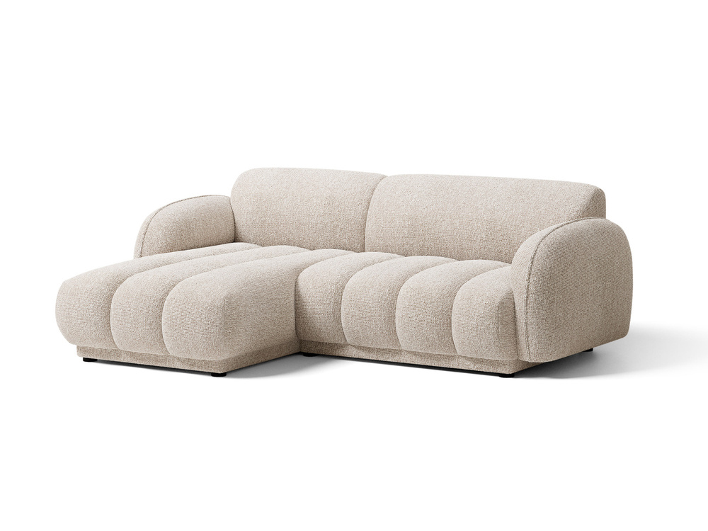 Cosmopolitan Design Ecksofa Bilbao 3-Sitzer kleine Version Boucle Miles Beige Links