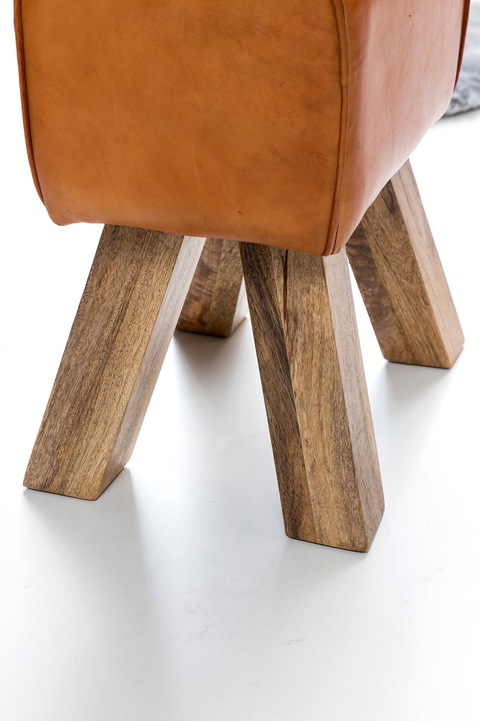 Sitzhocker Abisko Echtleder Braun 40 × 30 × 47 cm