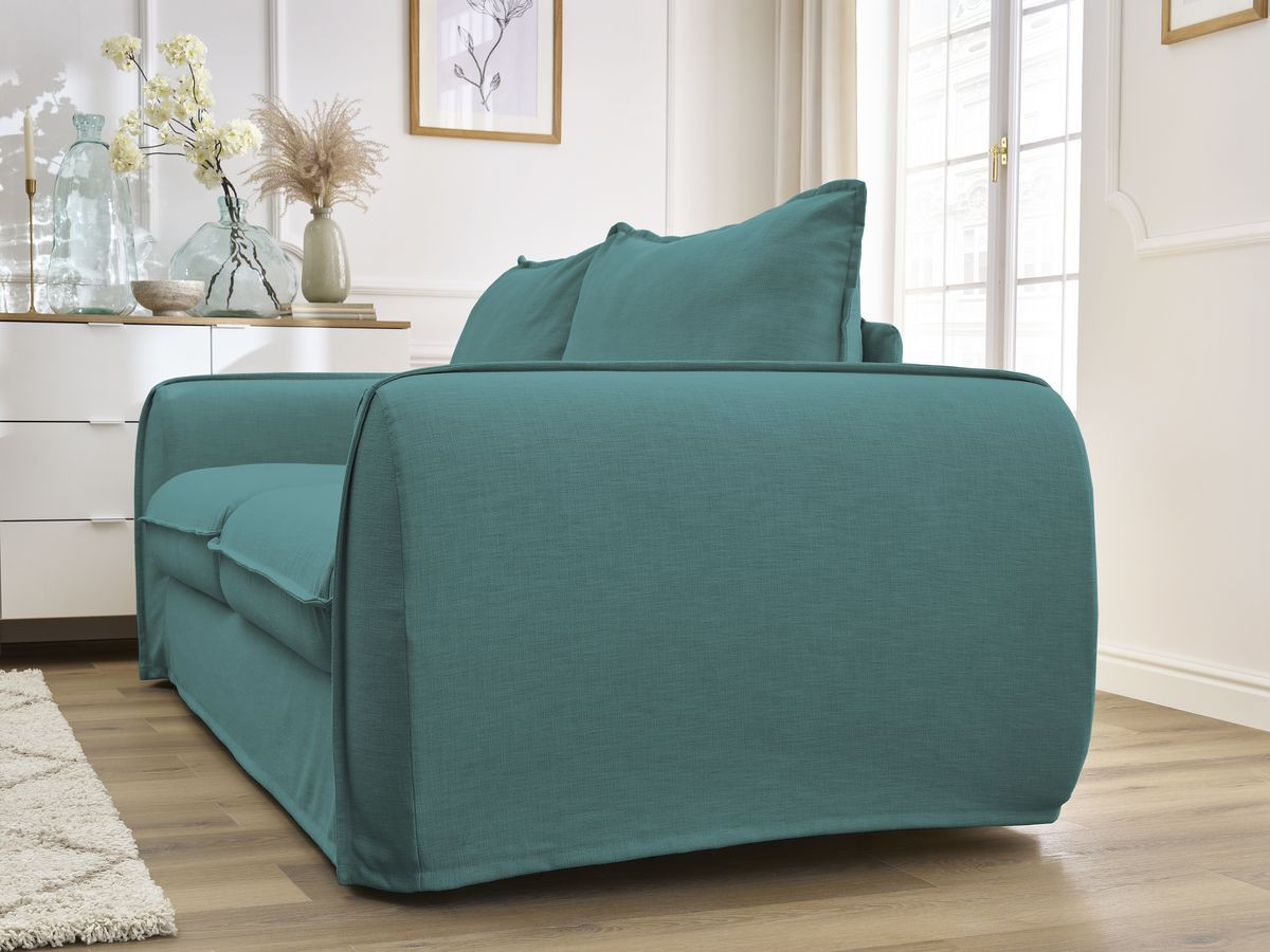 Bobochic Archimede Schlafsofa 3-Sitzer Stoff Hellblau, Liegefläche 160 × 194 cm