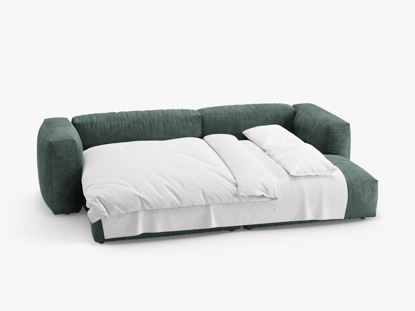 Micadoni Martina Ecksofa 4-Sitzer mit Schlaffunktion Rechts Samt Vogue Petrol