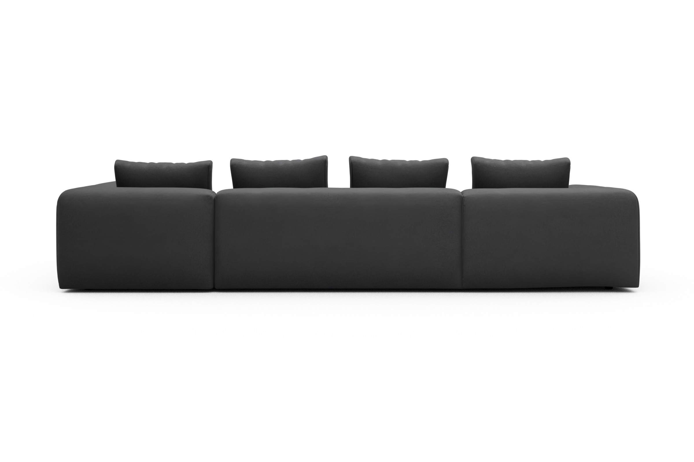 Wohnlandschaft Fred Chaiselongue links mit 2-Sitzer und lange Armlehne rechts Satya-Zinc
